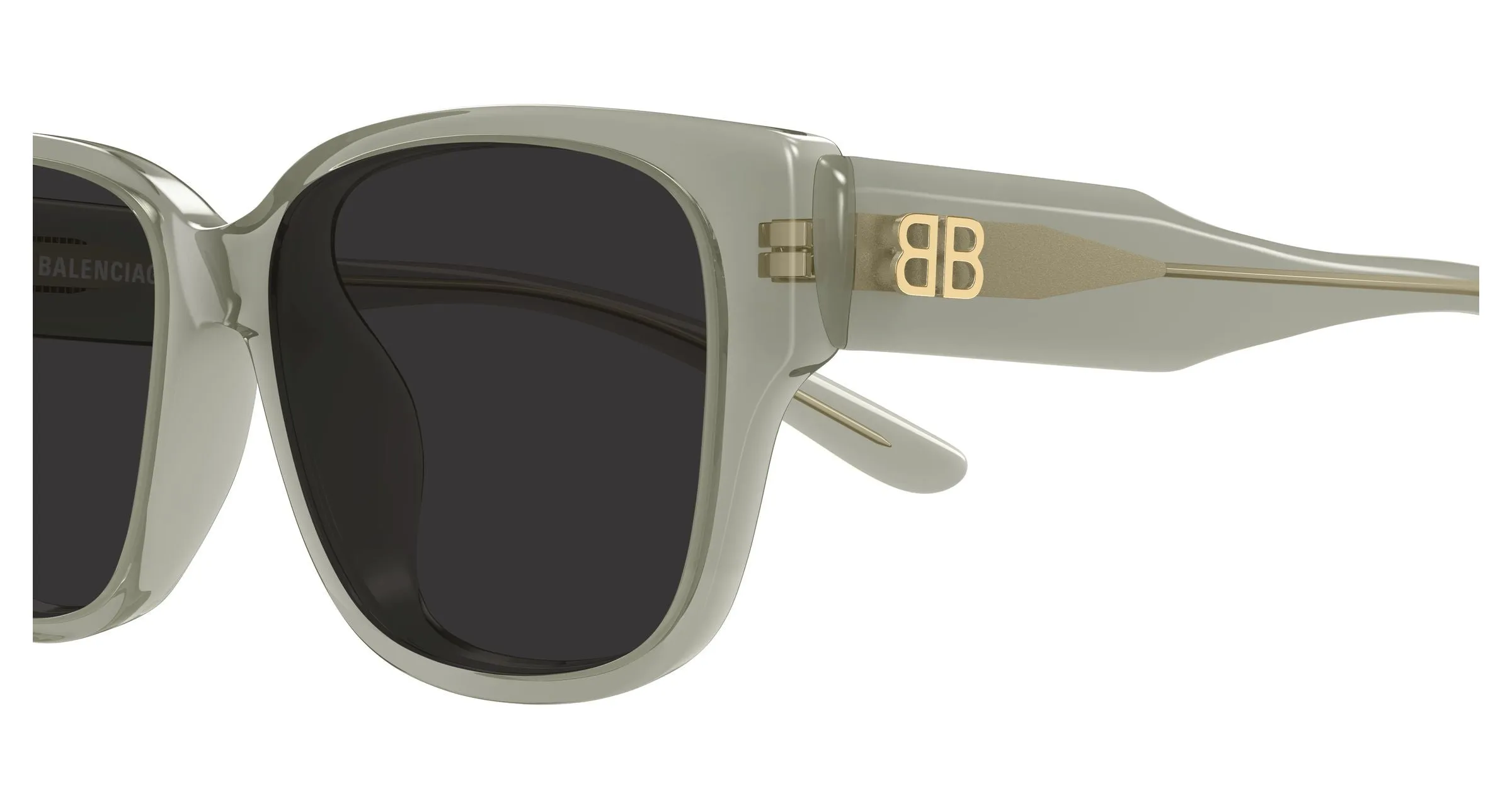Balenciaga BB0512SK 003 Occhiali da sole Acetato Verde Grigio Squadrata - immagine 3