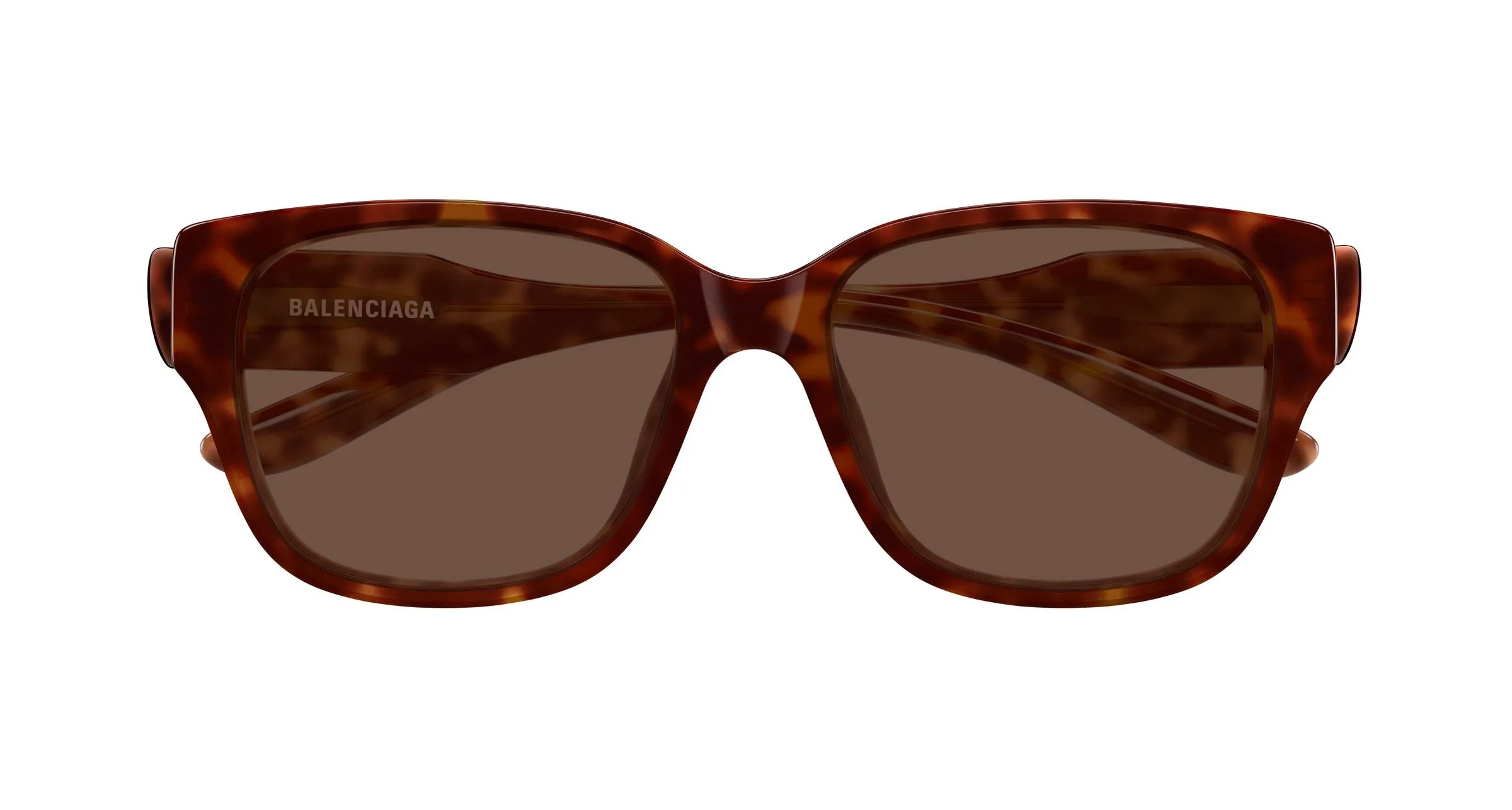 Balenciaga BB0512SK 002 Occhiali da sole Acetato Havana Marrone Squadrata - immagine 2