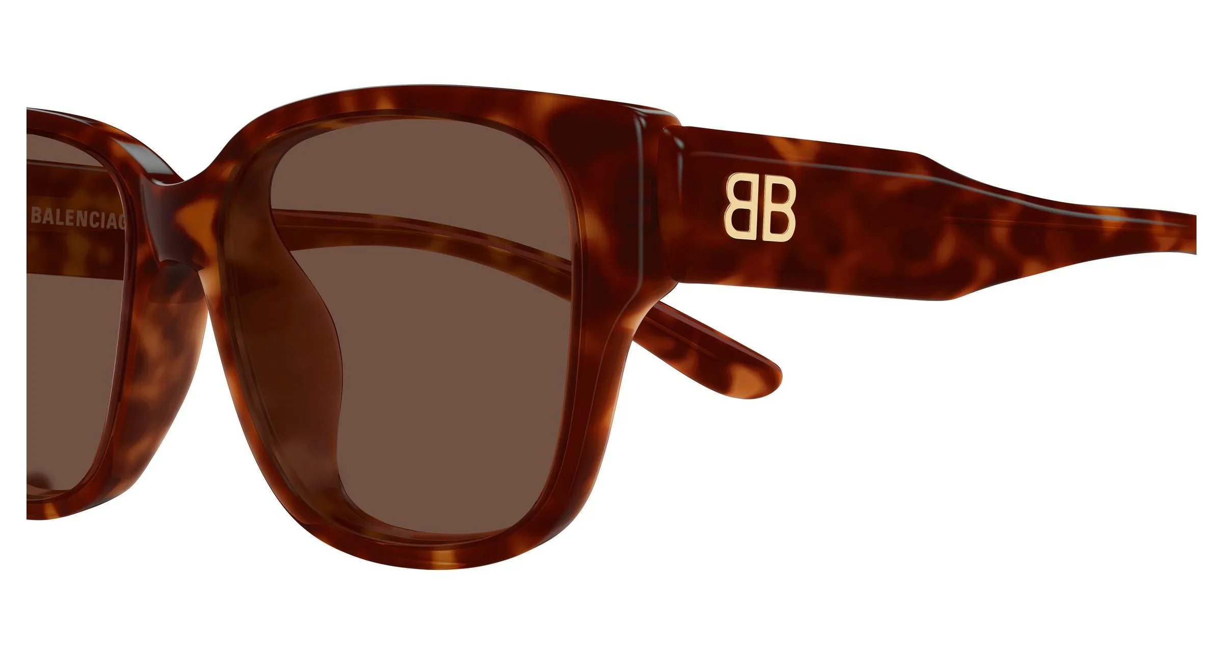 Balenciaga BB0512SK 002 Occhiali da sole Acetato Havana Marrone Squadrata - immagine 3