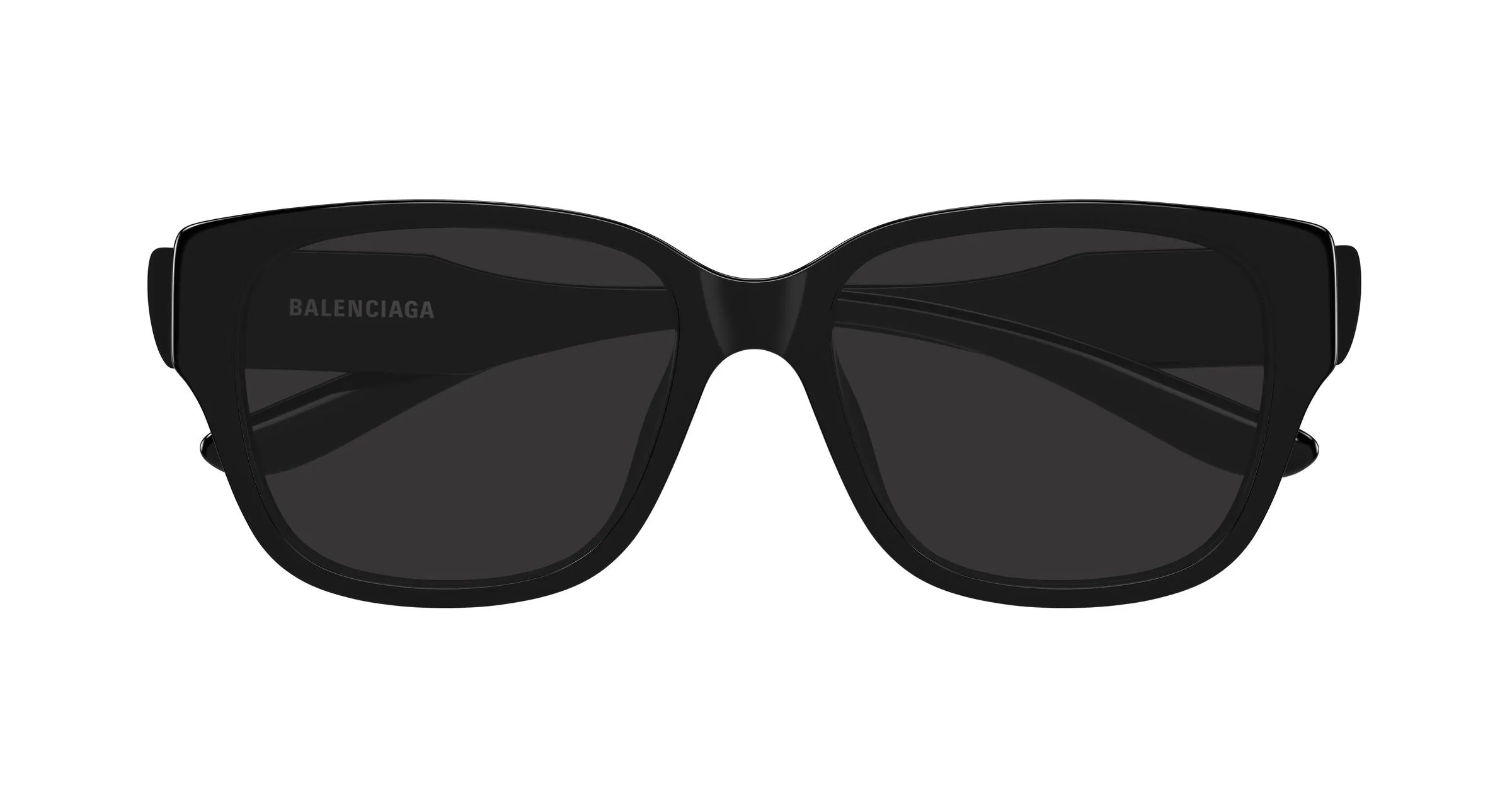 Balenciaga BB0512SK 001 Occhiali da sole Acetato Nero Grigio Squadrata - immagine 2