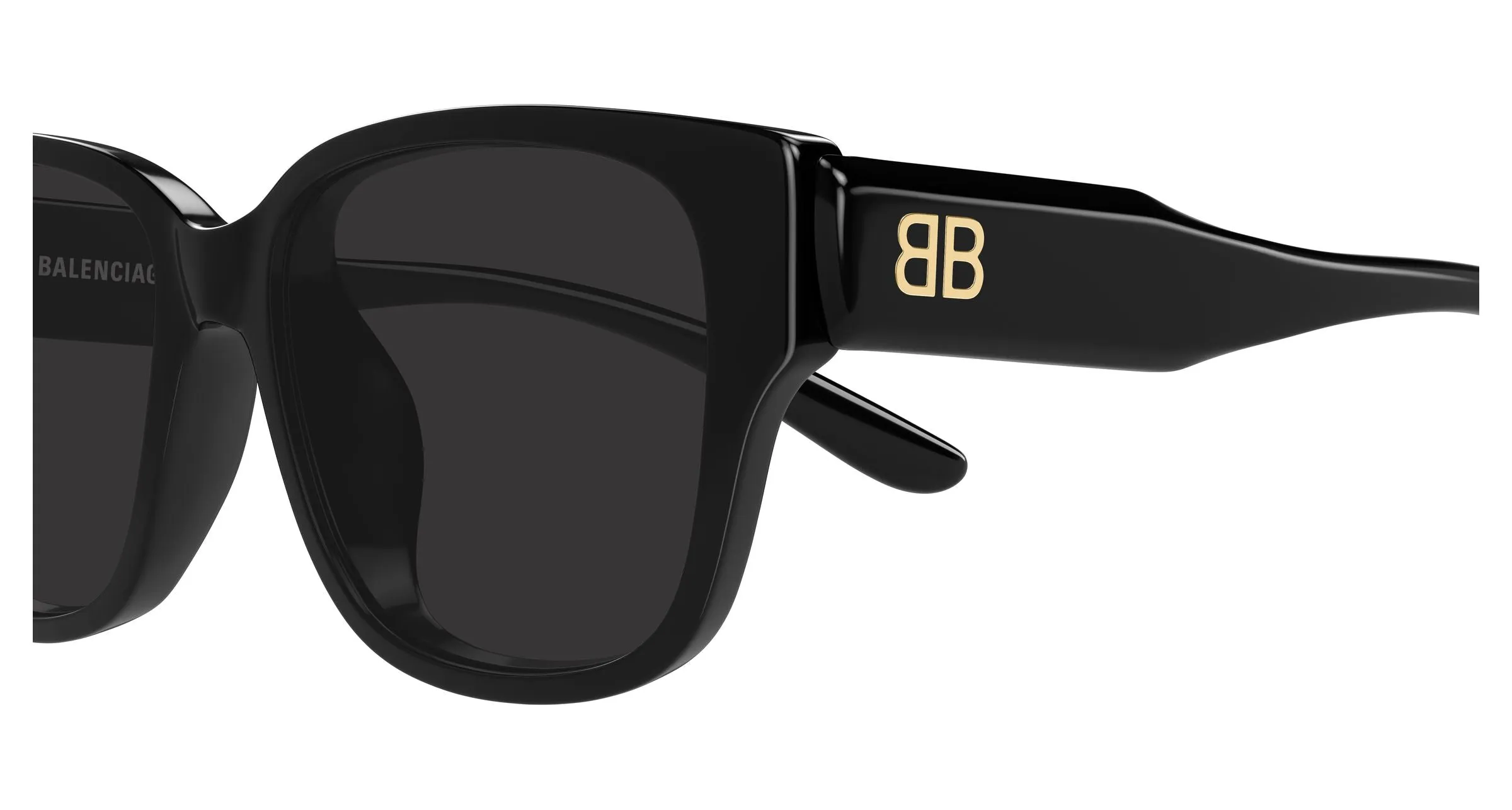 Balenciaga BB0512SK 001 Occhiali da sole Acetato Nero Grigio Squadrata - immagine 3