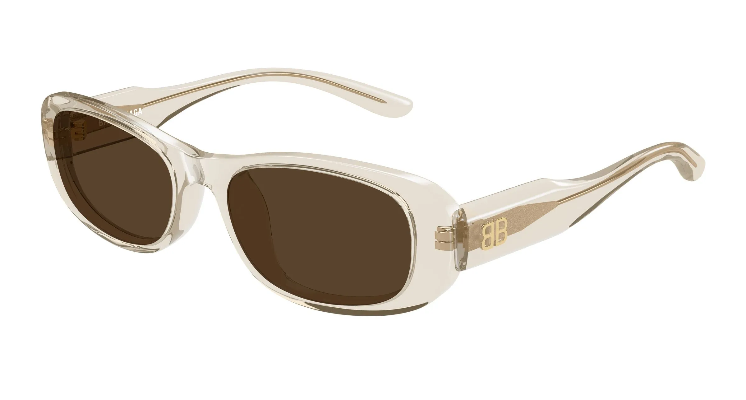 Balenciaga BB0511SK 004 Occhiali da sole Acetato Beige Marrone Squadrata - immagine 1