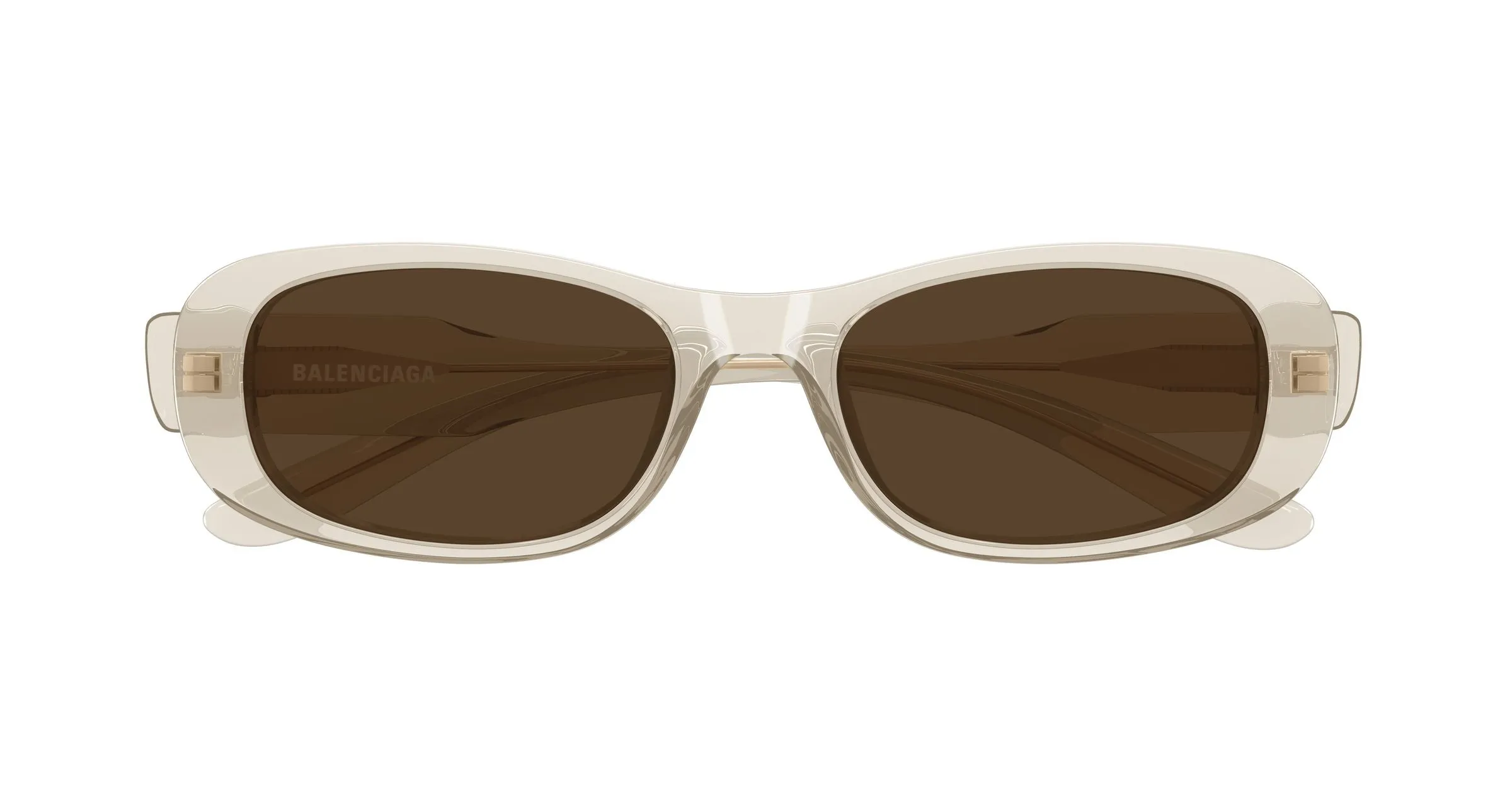 Balenciaga BB0511SK 004 Occhiali da sole Acetato Beige Marrone Squadrata - immagine 2