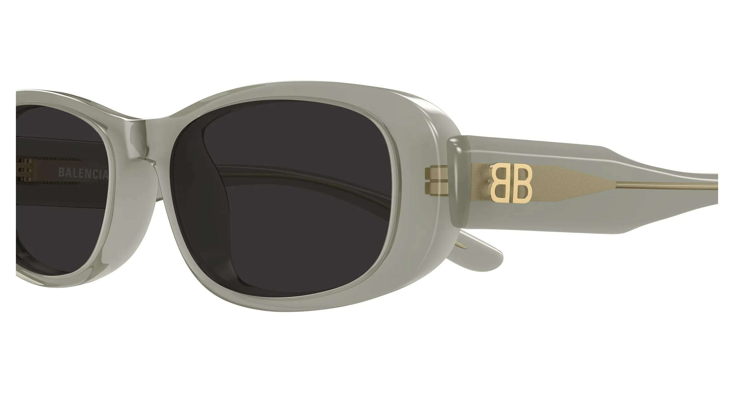 Balenciaga BB0511SK 003 Occhiali da sole Acetato Verde Grigio Squadrata - immagine 3