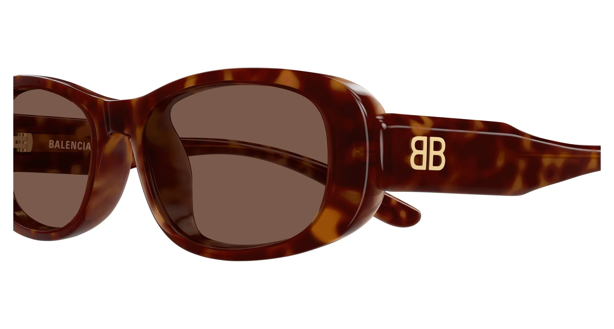 Balenciaga BB0511SK 002 Occhiali da sole Acetato Havana Marrone Squadrata - immagine 3