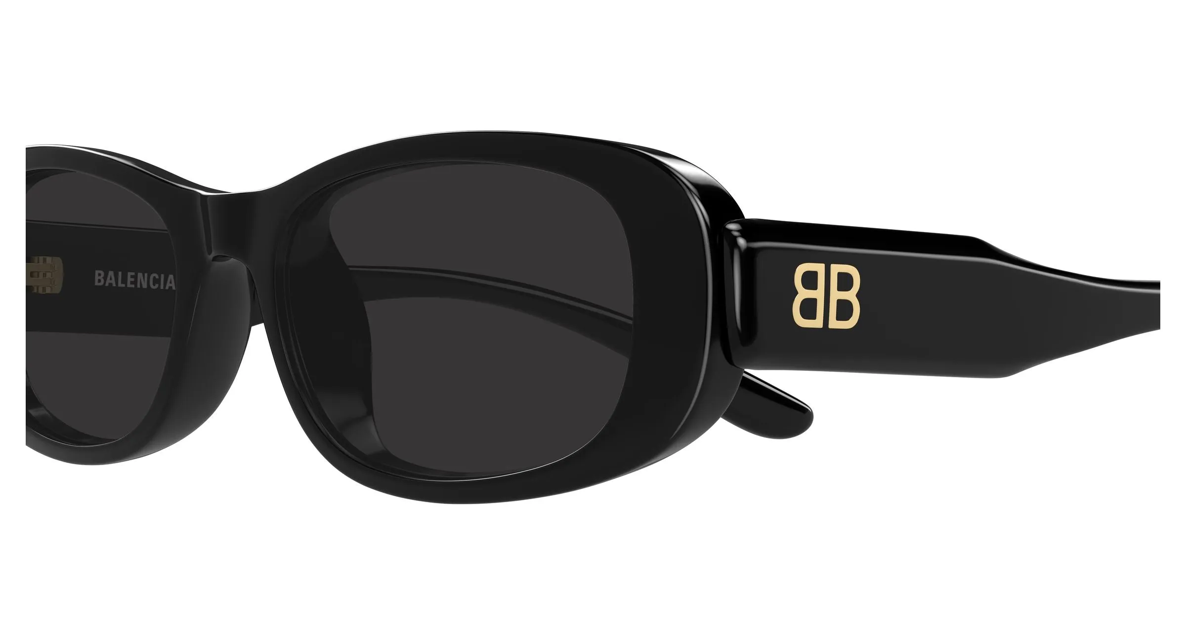 Balenciaga BB0511SK 001 Occhiali da sole Acetato Nero Grigio Squadrata - immagine 3
