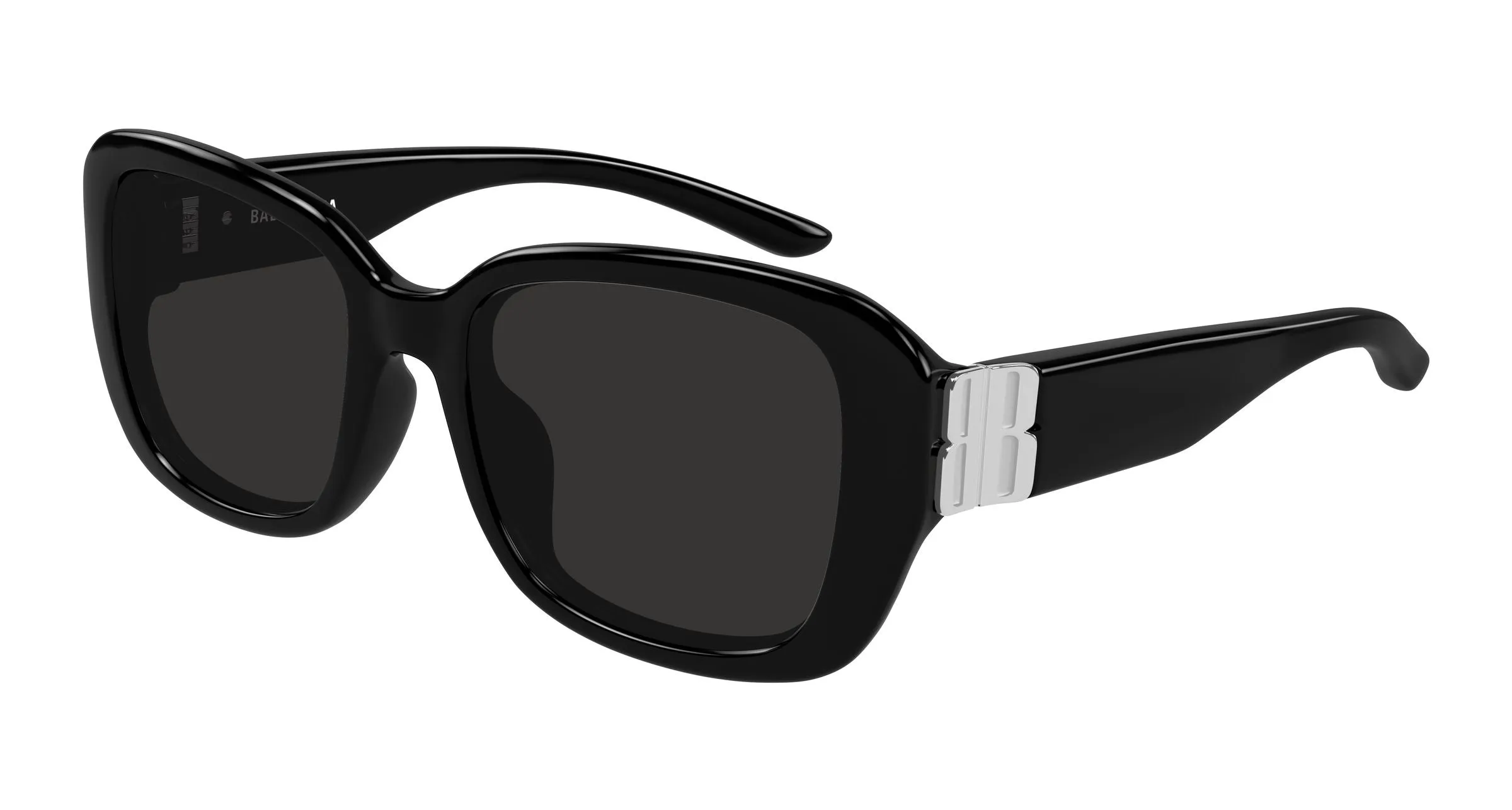 Balenciaga BB0508SK 005 Occhiali da sole Acetato Nero Grigio Squadrata - immagine 1