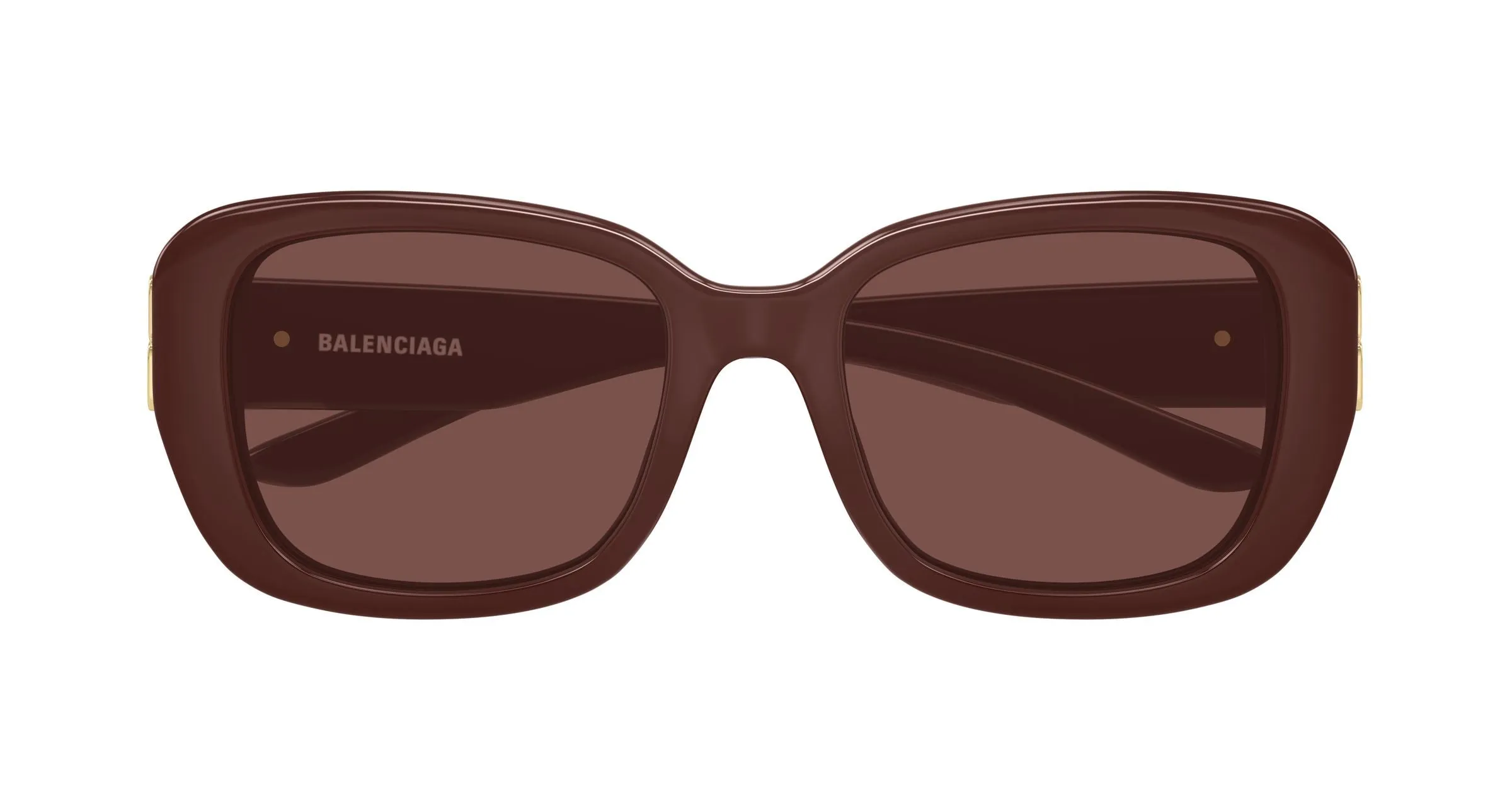 Balenciaga BB0508SK 004 Occhiali da sole Acetato Bordeaux Marrone Squadrata - immagine 2