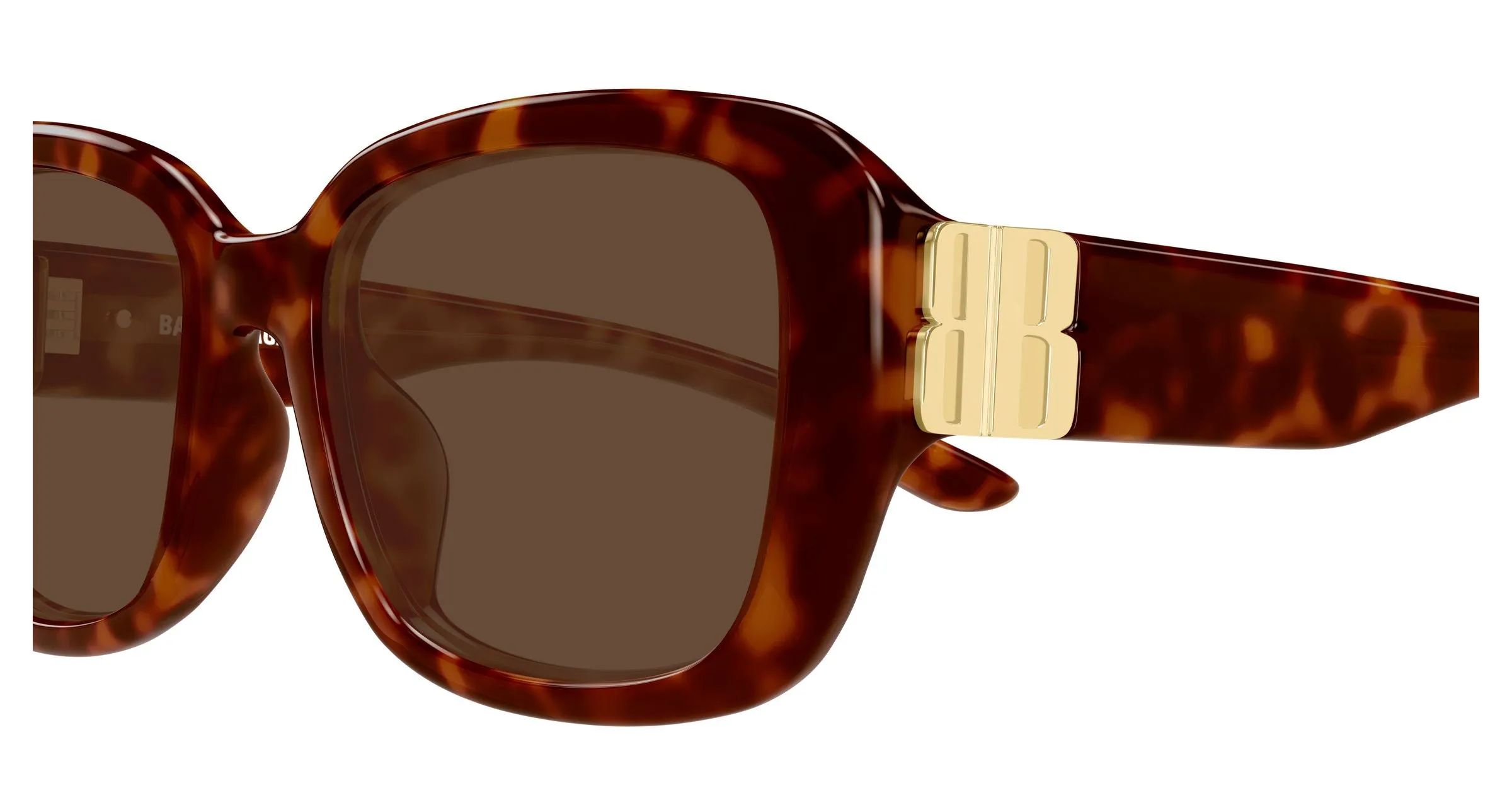 Balenciaga BB0508SK 002 Occhiali da sole Acetato Havana Marrone Squadrata - immagine 3