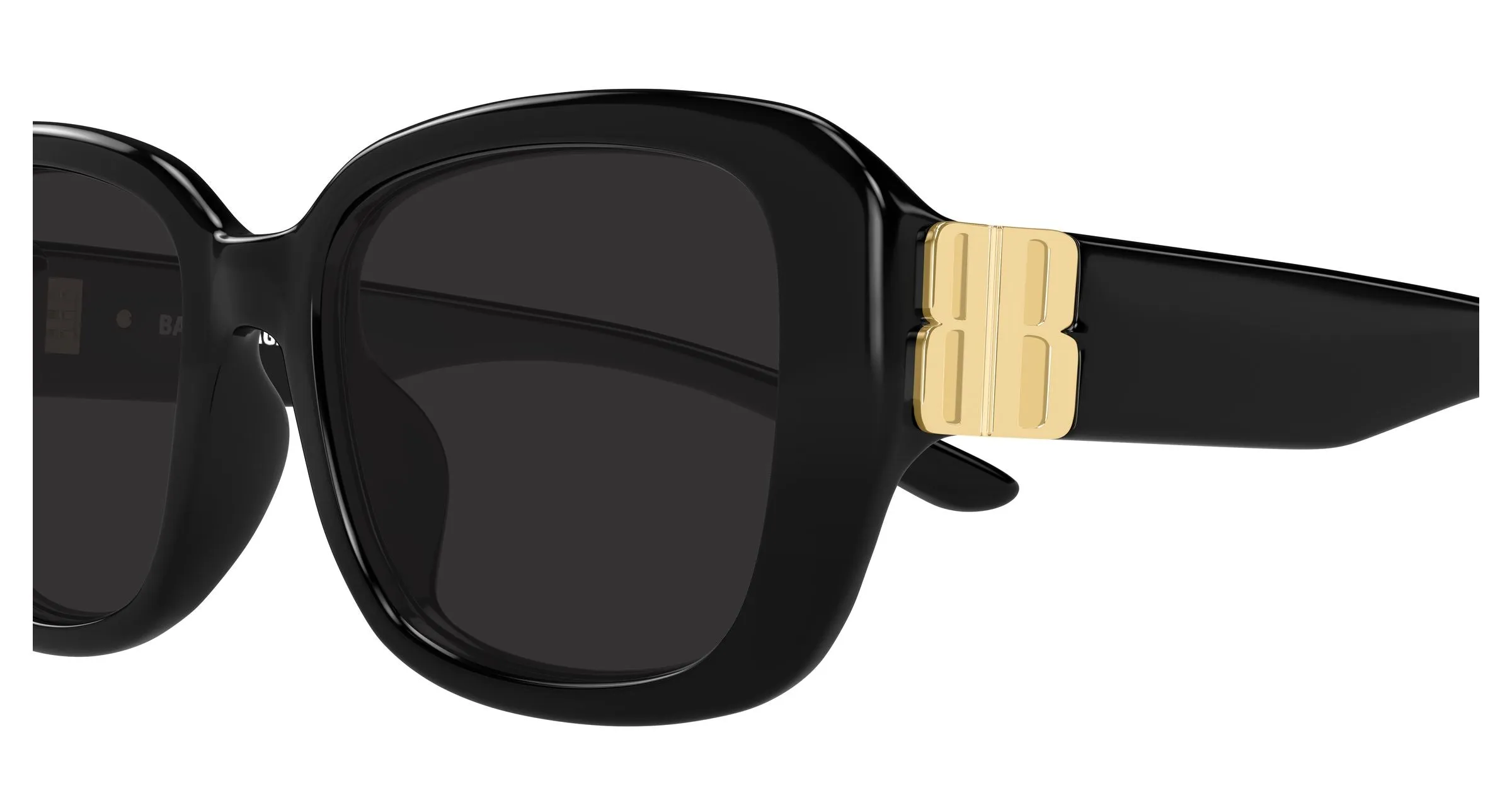 Balenciaga BB0508SK 001 Occhiali da sole Acetato Nero Grigio Squadrata - immagine 3