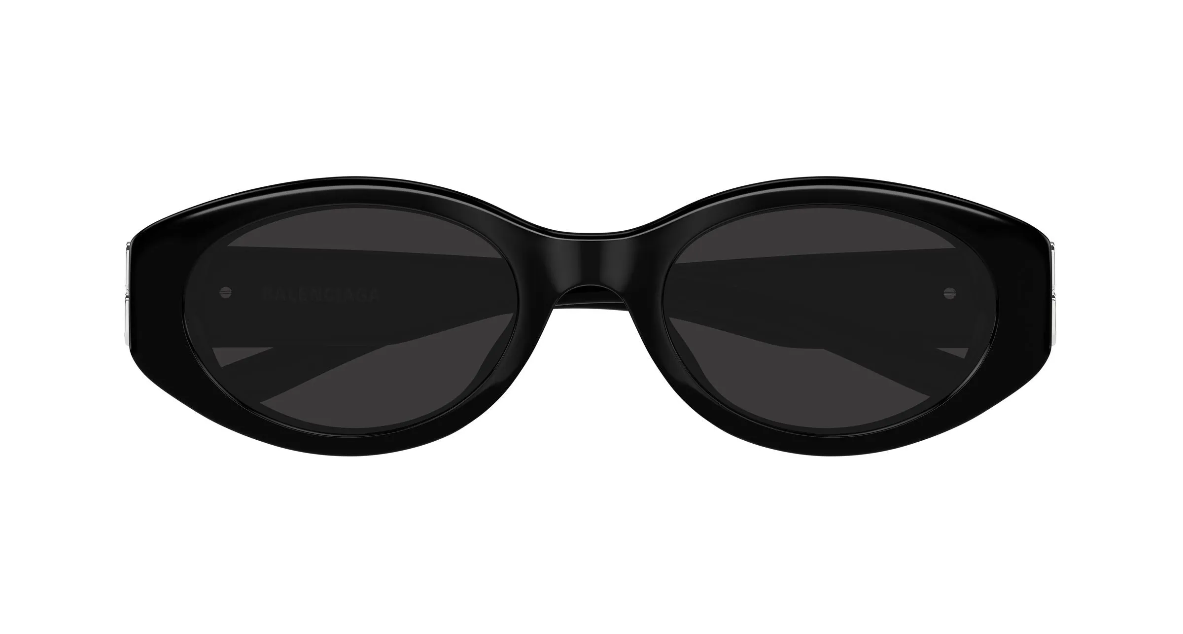 Balenciaga BB0507SK 005 Occhiali da sole Acetato Nero Grigio Rotonda - immagine 2