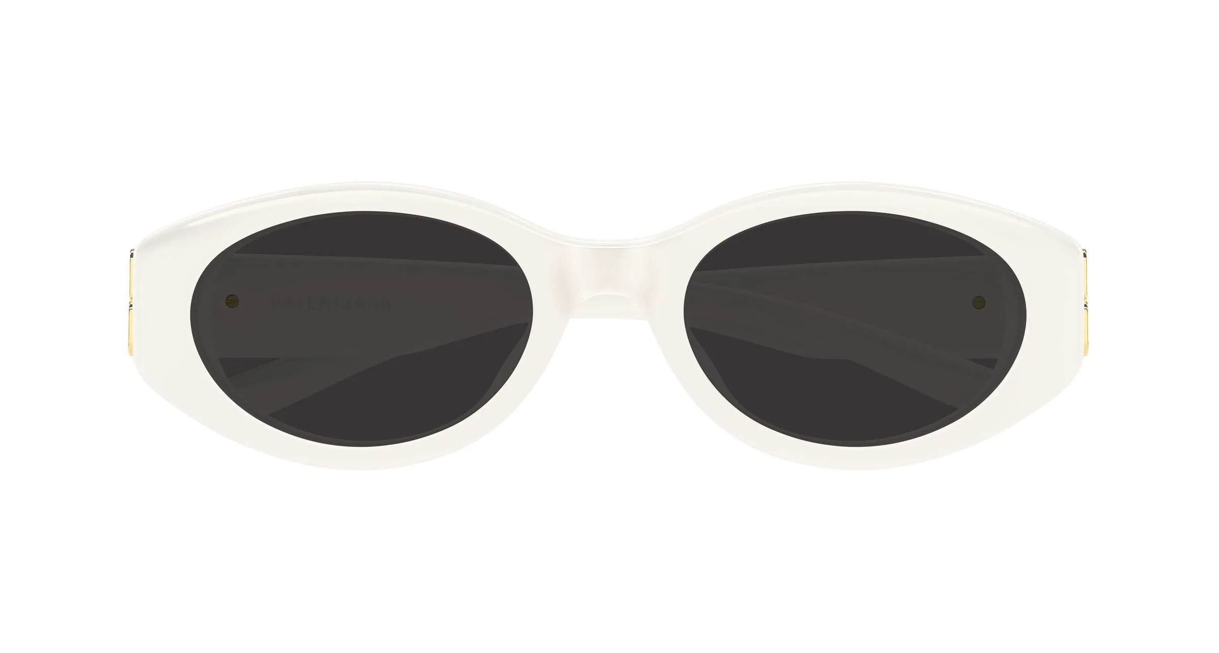 Balenciaga BB0507SK 003 Occhiali da sole Acetato Bianco Grigio Rotonda - immagine 2