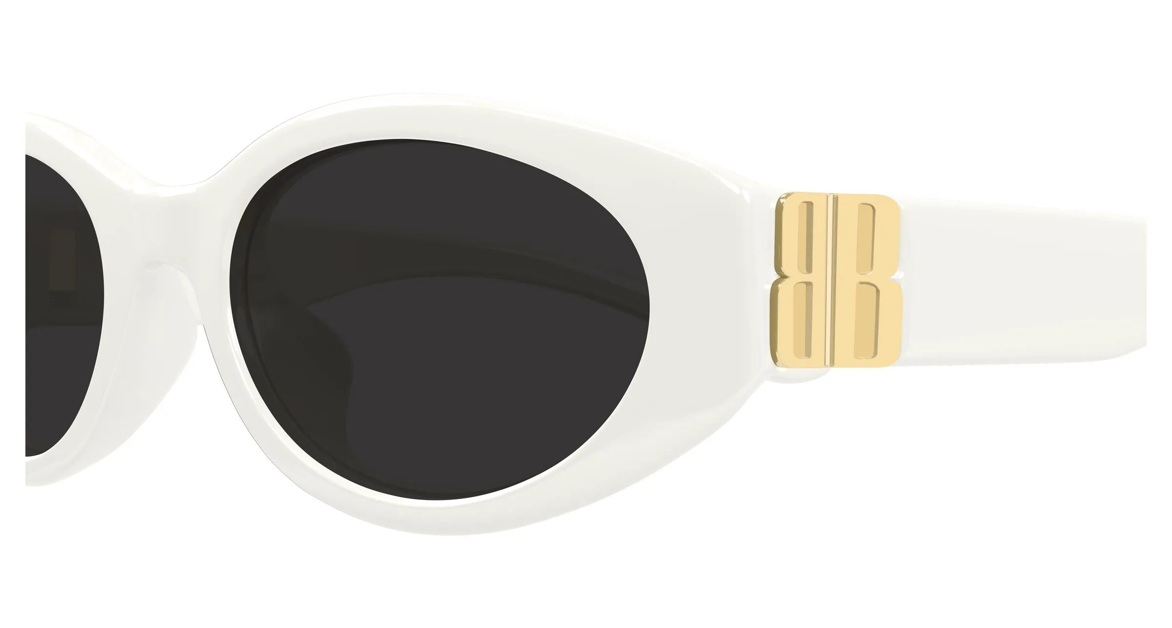 Balenciaga BB0507SK 003 Occhiali da sole Acetato Bianco Grigio Rotonda - immagine 3