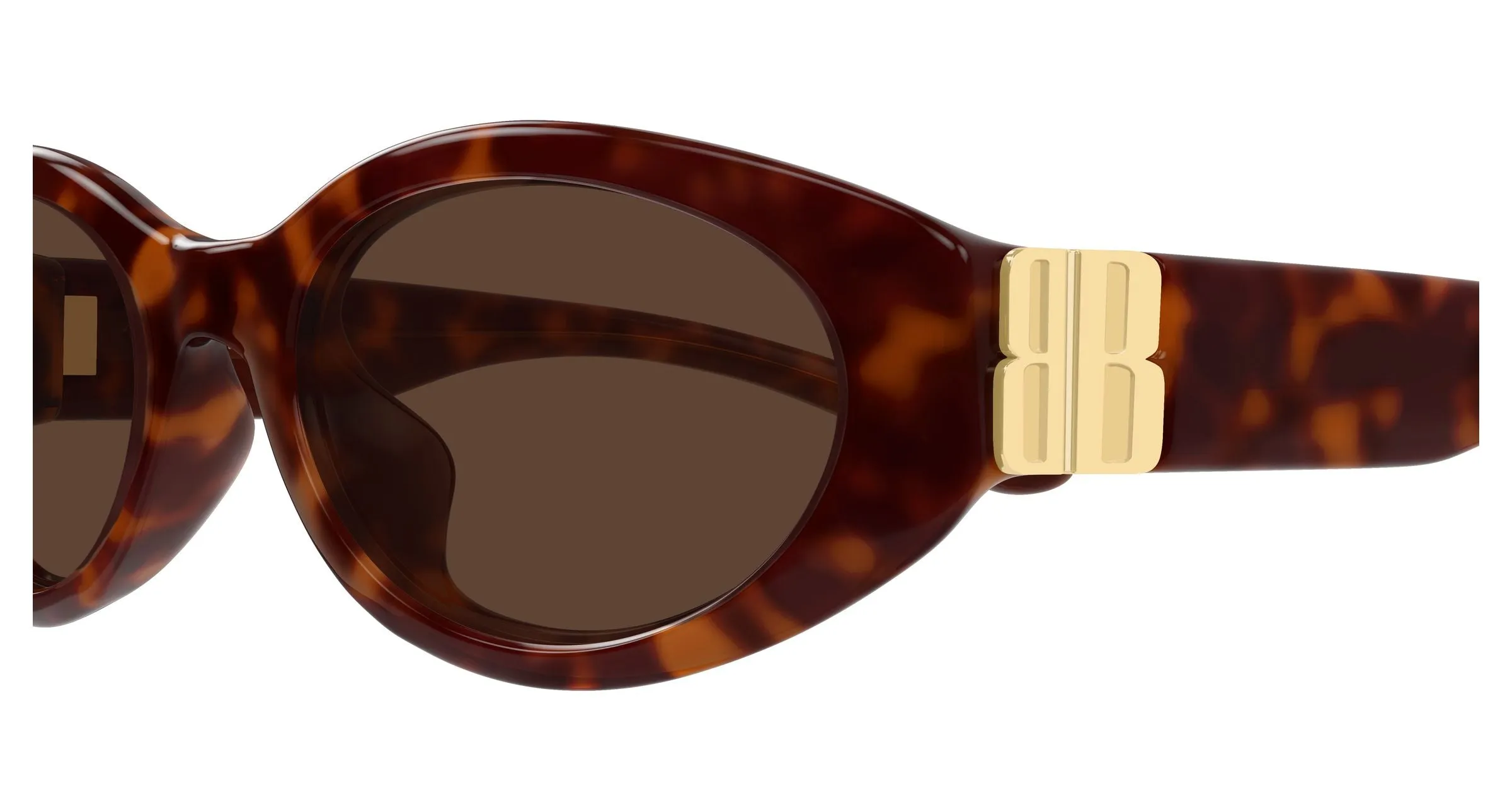 Balenciaga BB0507SK 002 Occhiali da sole Acetato Havana Marrone Rotonda - immagine 3