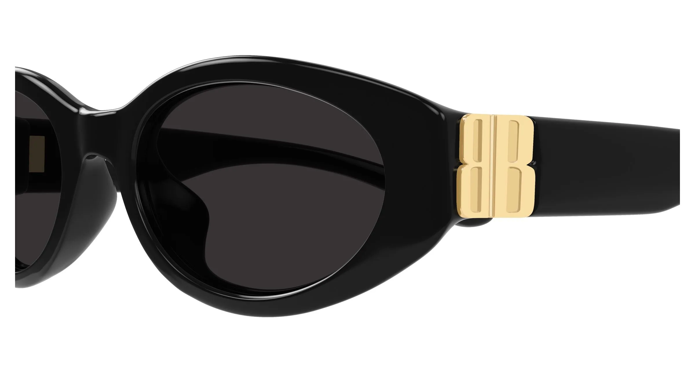 Balenciaga BB0507SK 001 Occhiali da sole Acetato Nero Grigio Rotonda - immagine 3