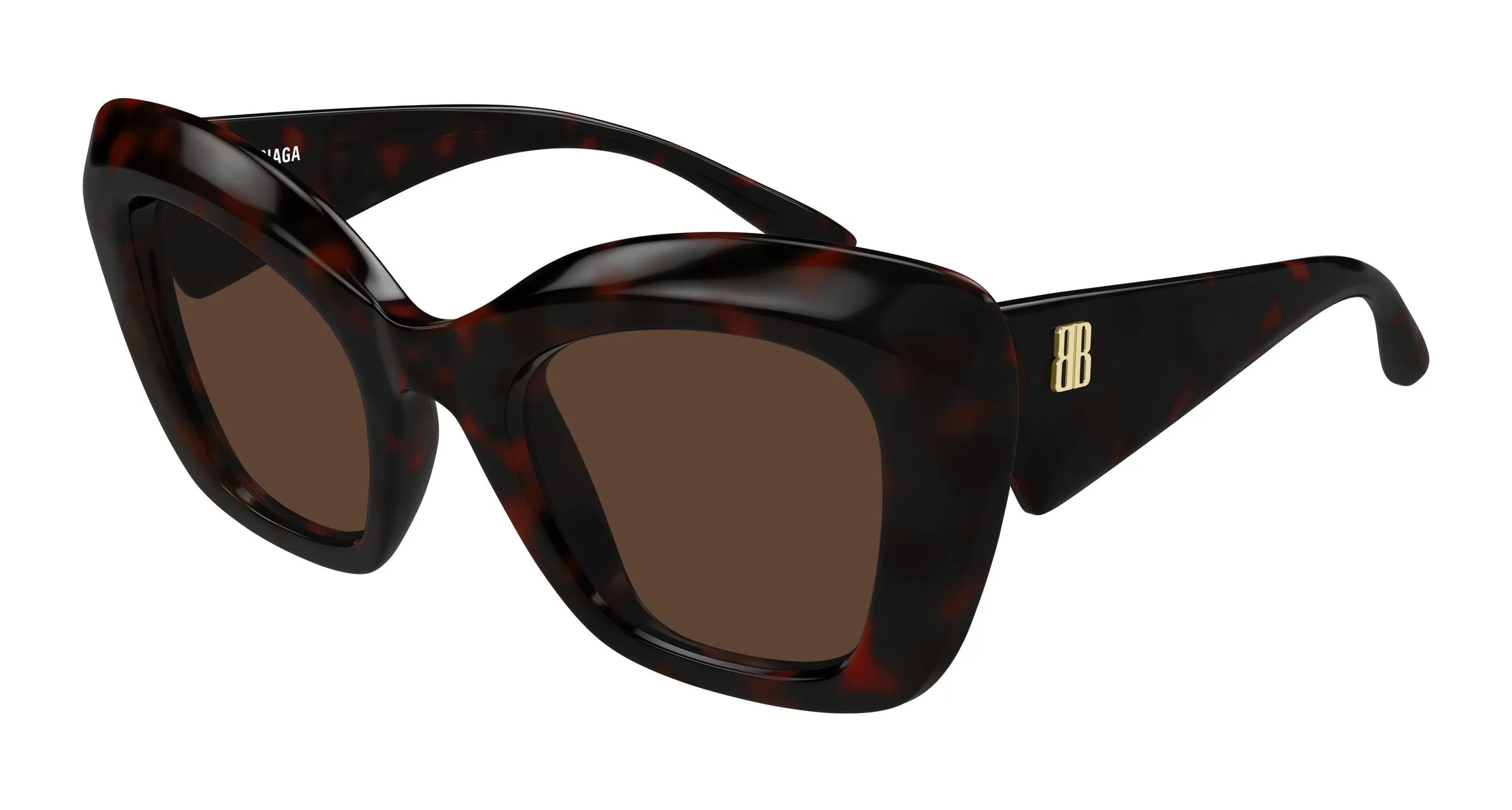 Balenciaga BB0503S 002 Occhiali da sole Acetato Havana Marrone Farfalla - immagine 1