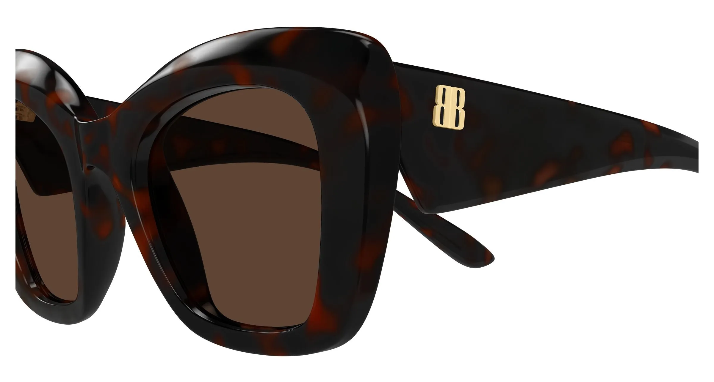 Balenciaga BB0503S 002 Occhiali da sole Acetato Havana Marrone Farfalla - immagine 3
