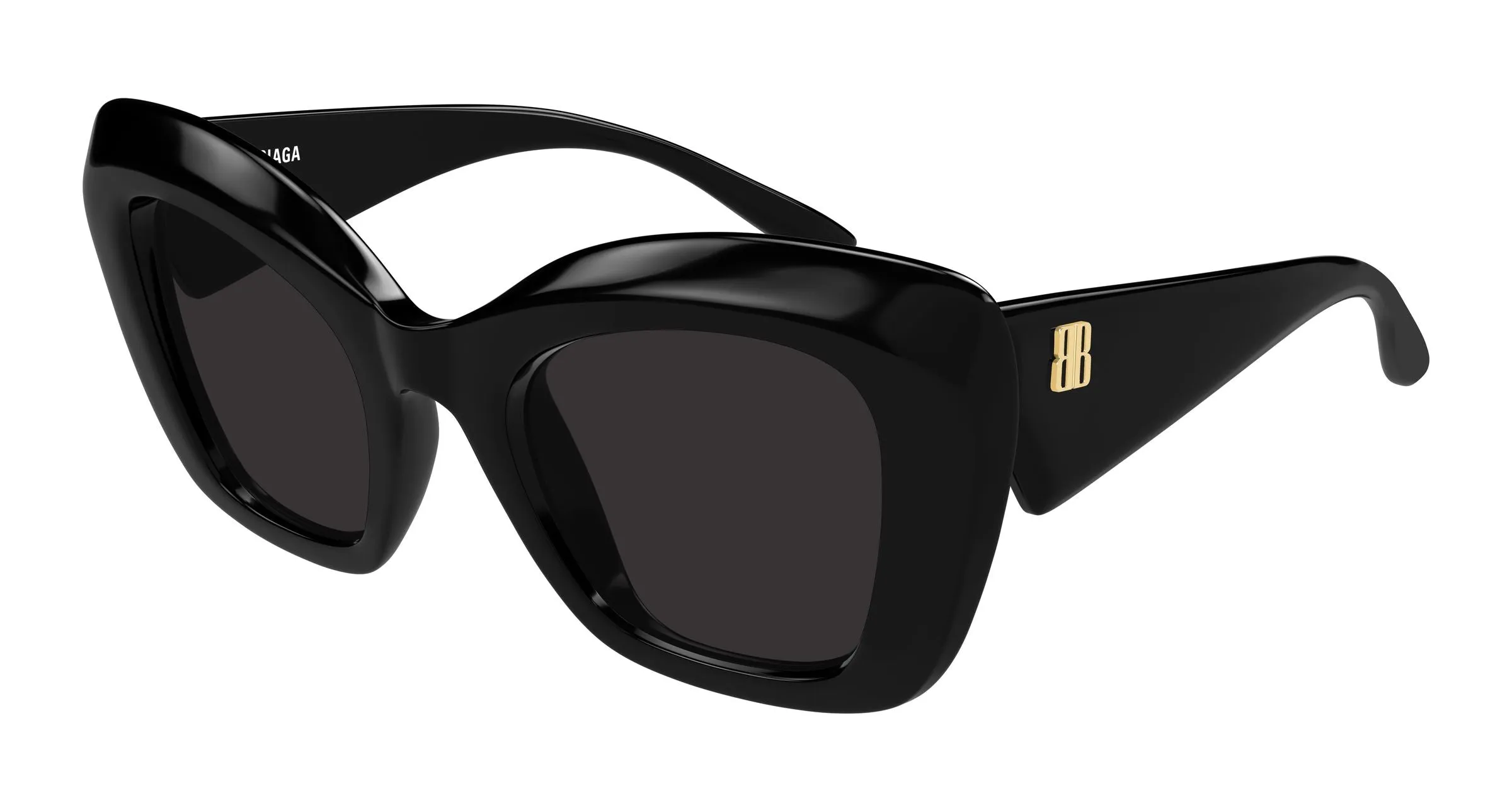 Balenciaga BB0503S 001 Occhiali da sole Acetato Nero Grigio Farfalla - immagine 1