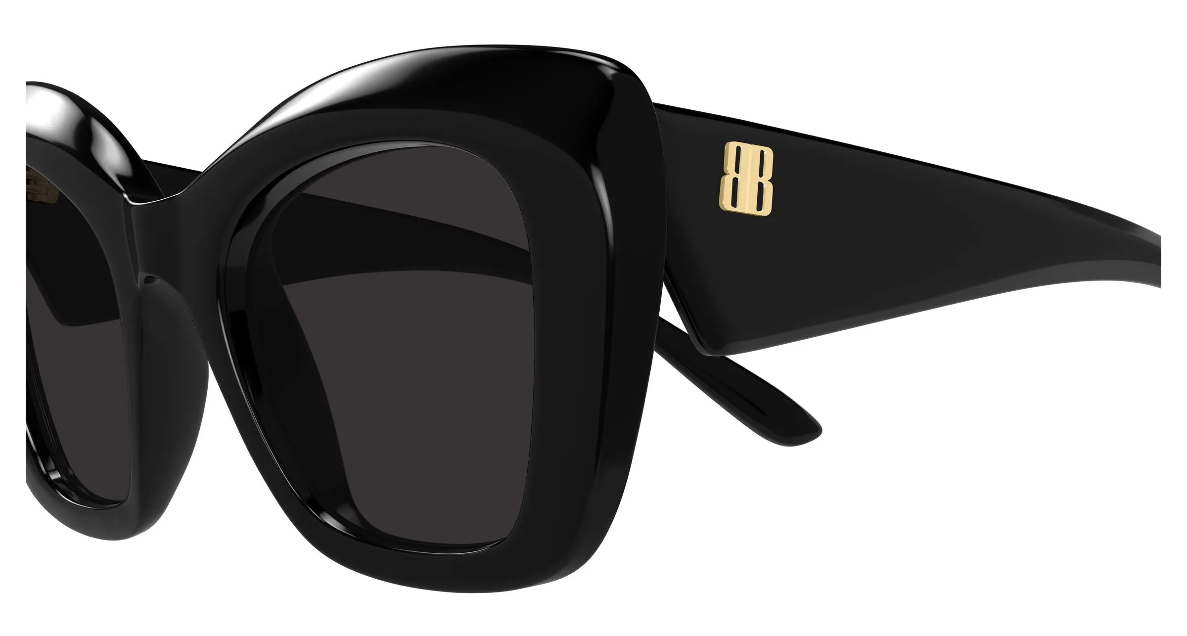 Balenciaga BB0503S 001 Occhiali da sole Acetato Nero Grigio Farfalla - immagine 3