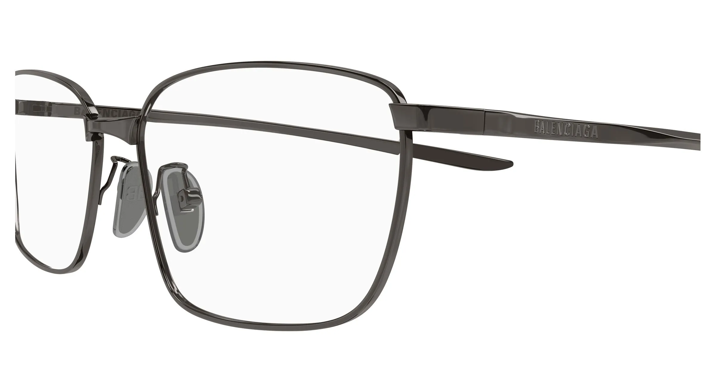 Balenciaga BB0497OA 003 Montature da vista Metallo Grigio Trasparente Squadrata - immagine 3