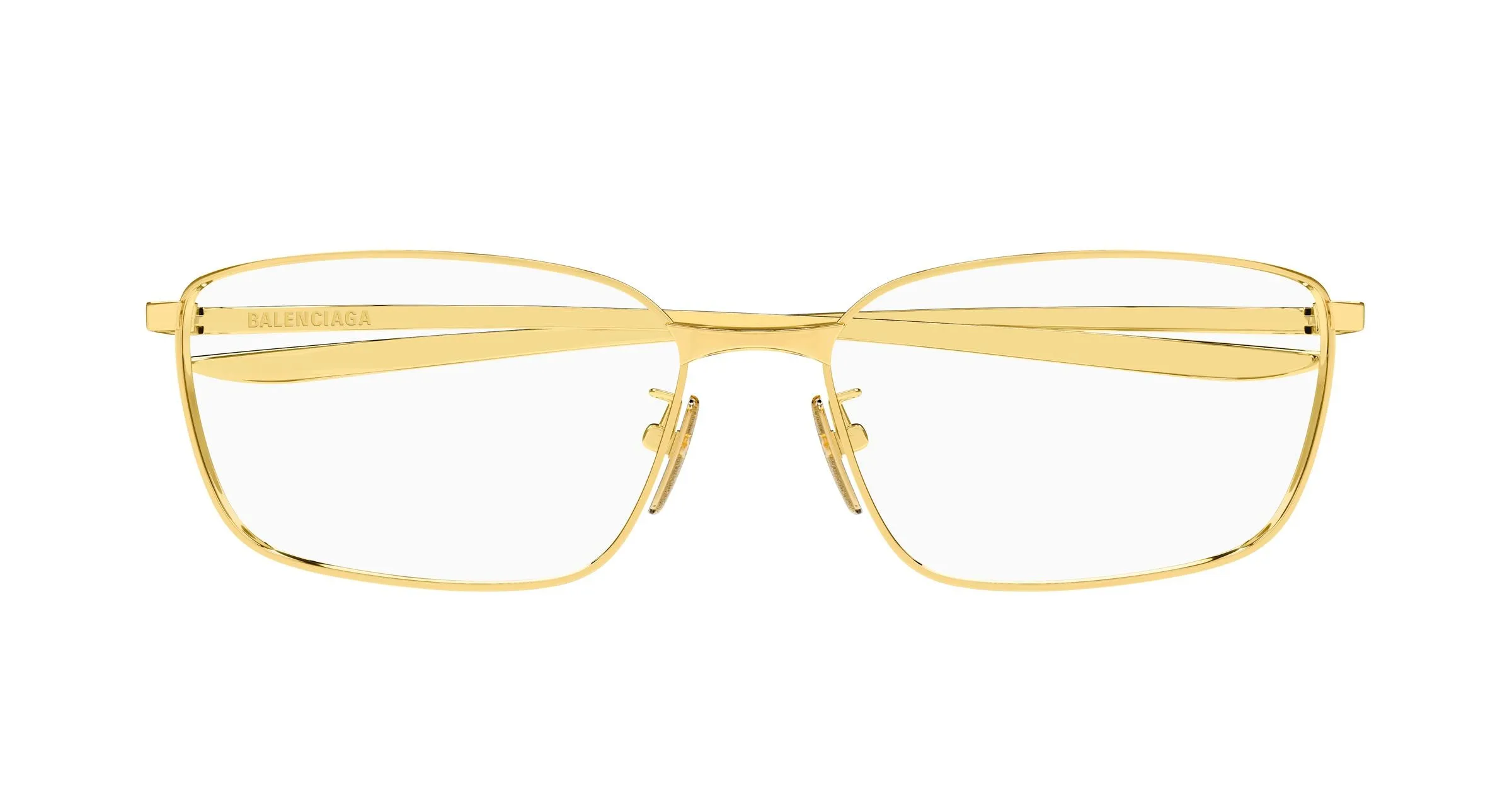 Balenciaga BB0497OA 002 Montature da vista Metallo Oro Trasparente Squadrata - immagine 2