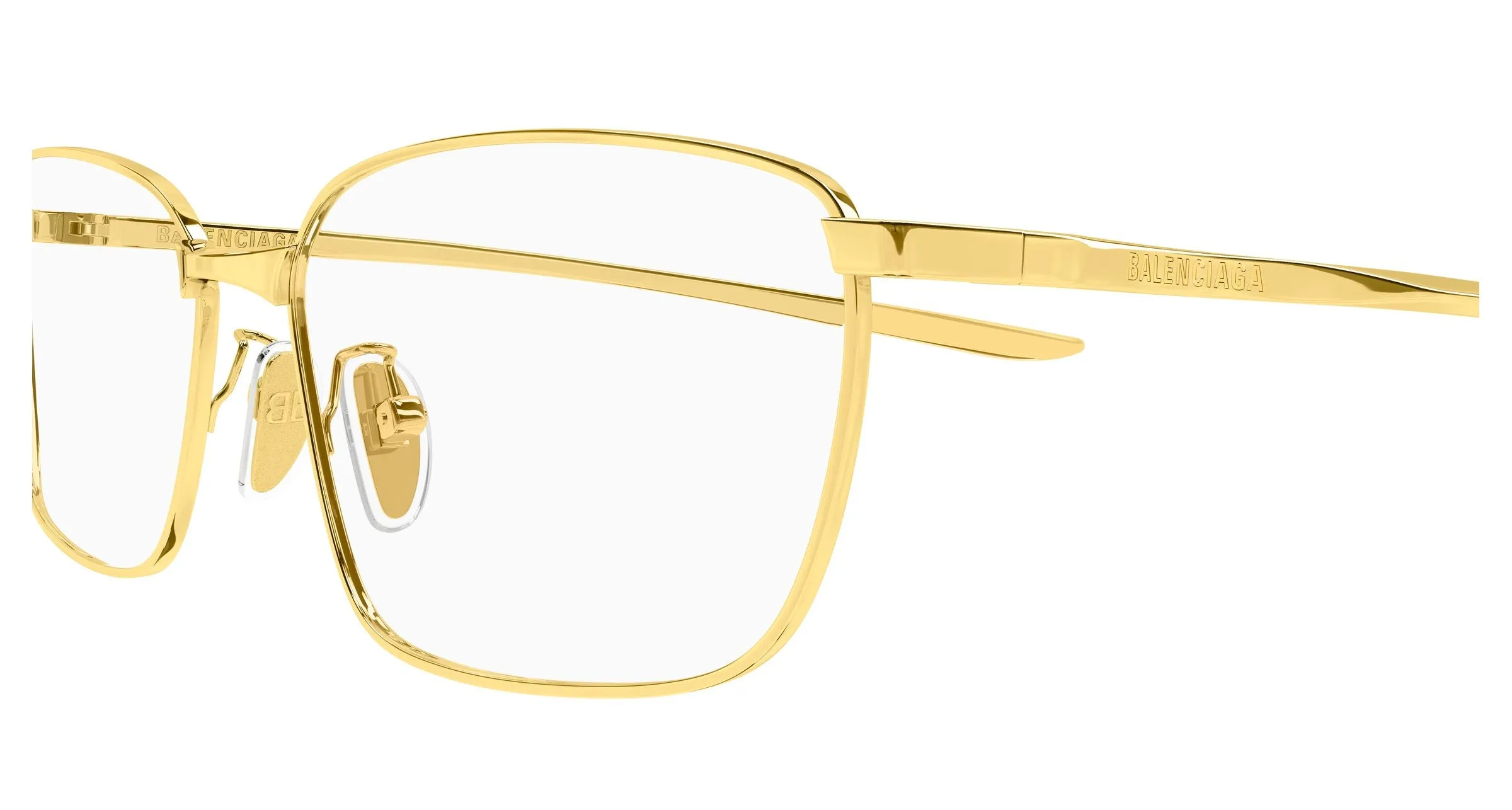 Balenciaga BB0497OA 002 Montature da vista Metallo Oro Trasparente Squadrata - immagine 3