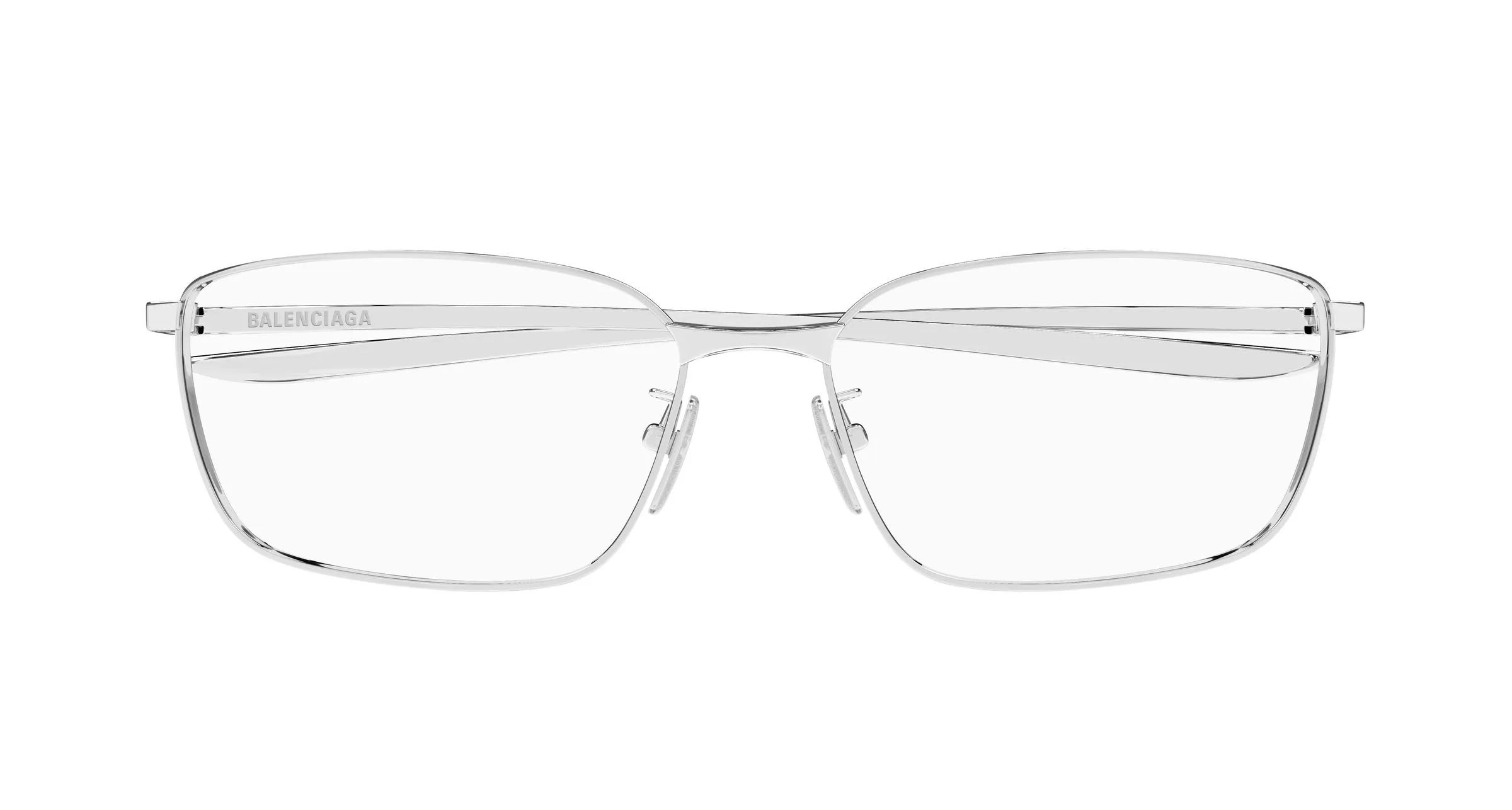Balenciaga BB0497OA 001 Montature da vista Metallo Argento Trasparente Squadrata - immagine 2