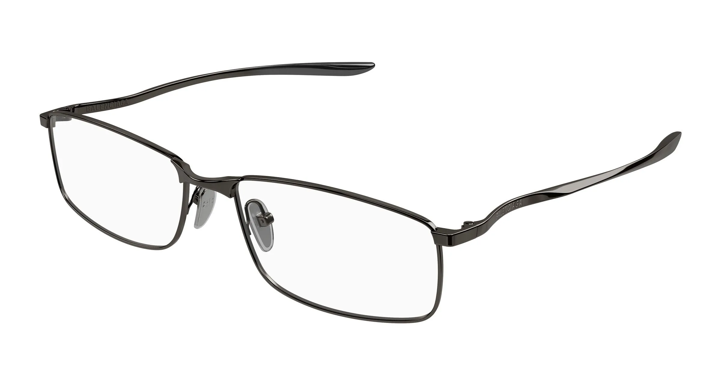 Balenciaga BB0496O 003 Montature da vista Metallo Grigio Trasparente Squadrata - immagine 1
