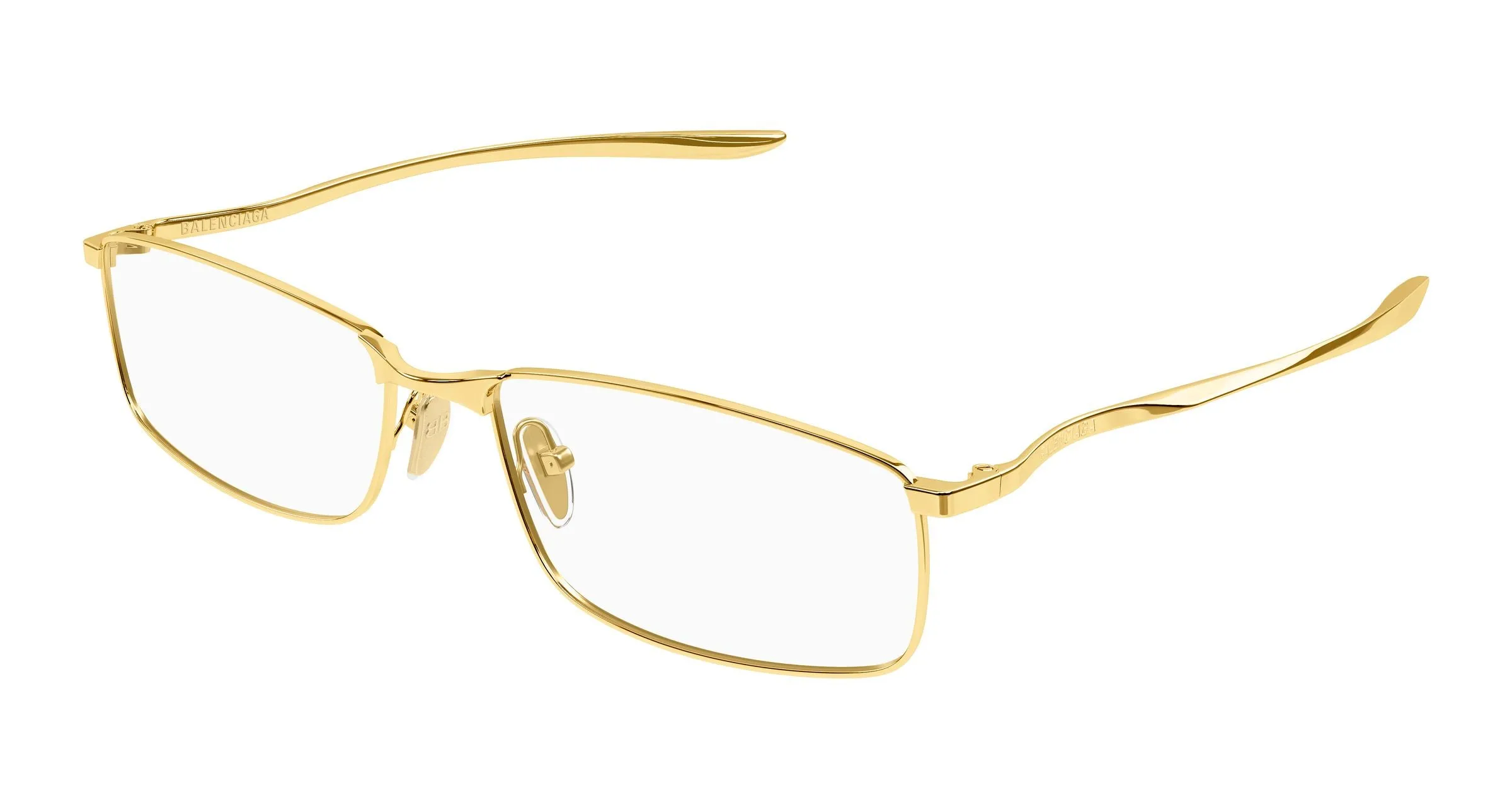 Balenciaga BB0496O 002 Montature da vista Metallo Oro Trasparente Squadrata - immagine 1