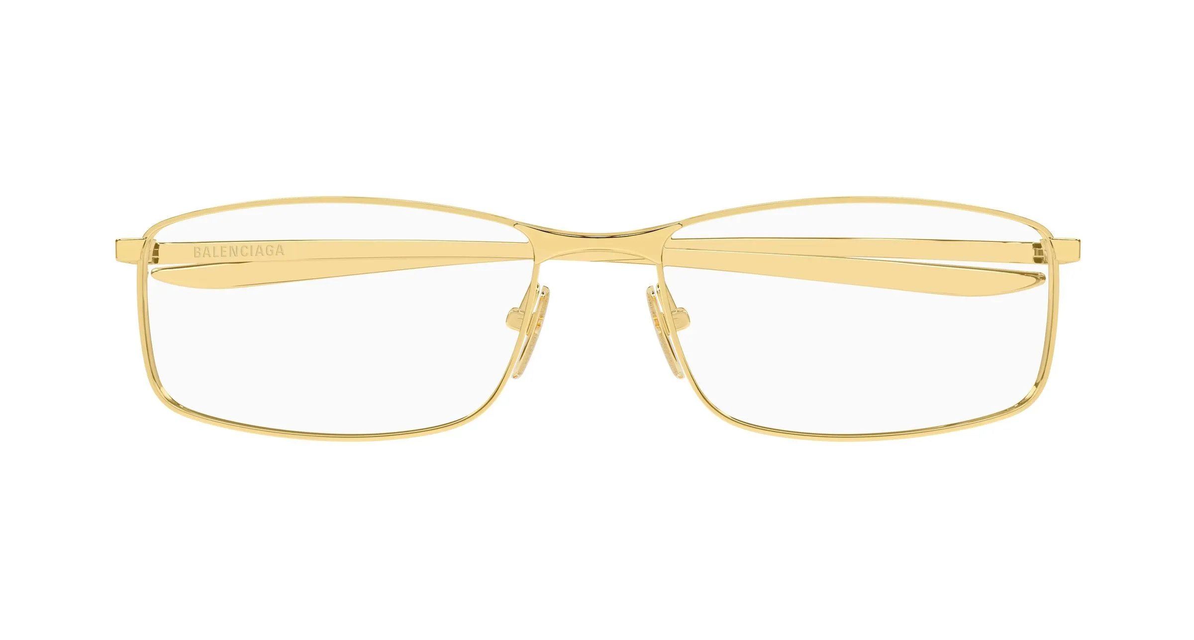 Balenciaga BB0496O 002 Montature da vista Metallo Oro Trasparente Squadrata - immagine 2