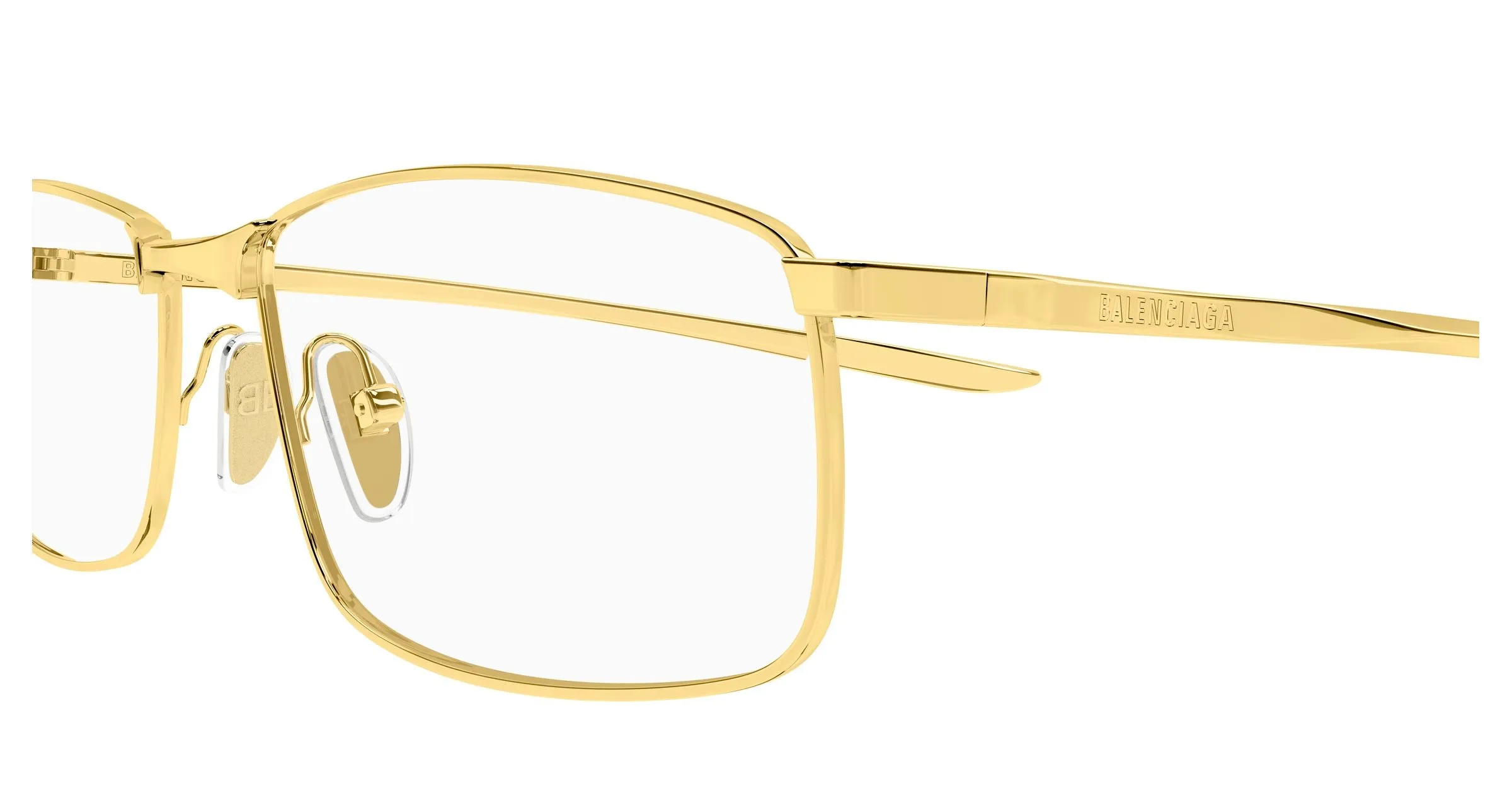 Balenciaga BB0496O 002 Montature da vista Metallo Oro Trasparente Squadrata - immagine 3