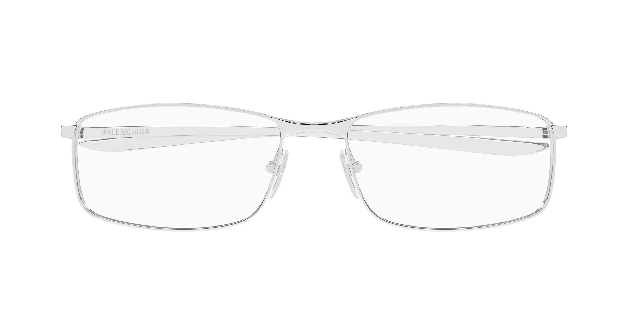 Balenciaga BB0496O 001 Montature da vista Metallo Argento Trasparente Squadrata - immagine 2