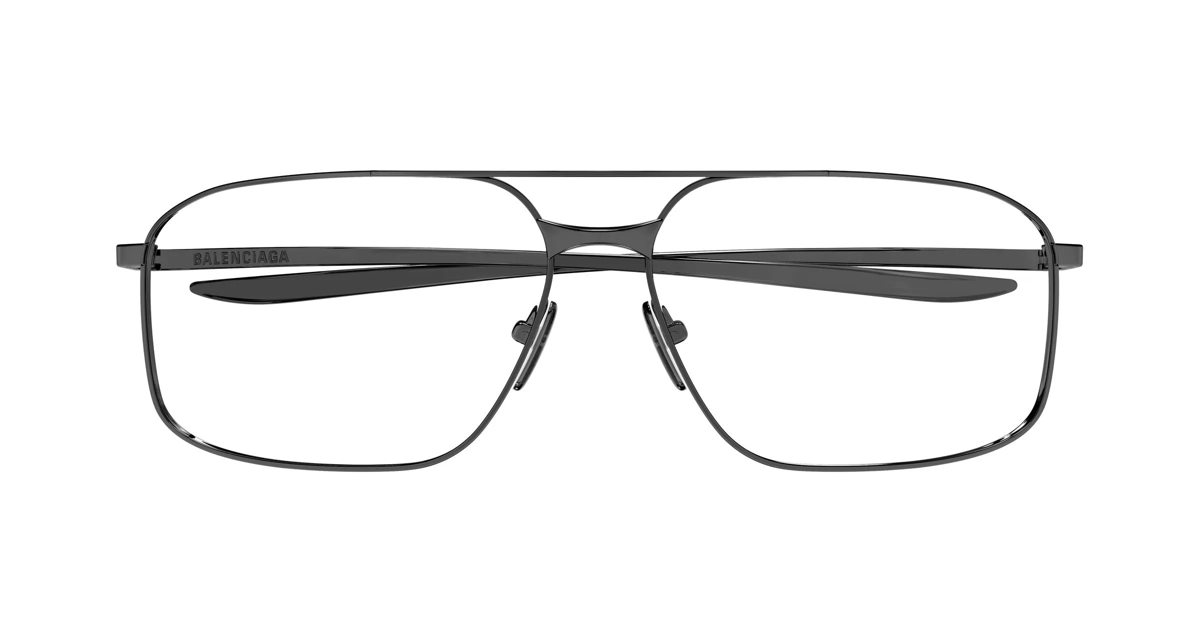 Balenciaga BB0495O 003 Montature da vista Metallo Grigio Trasparente Pilot - immagine 2