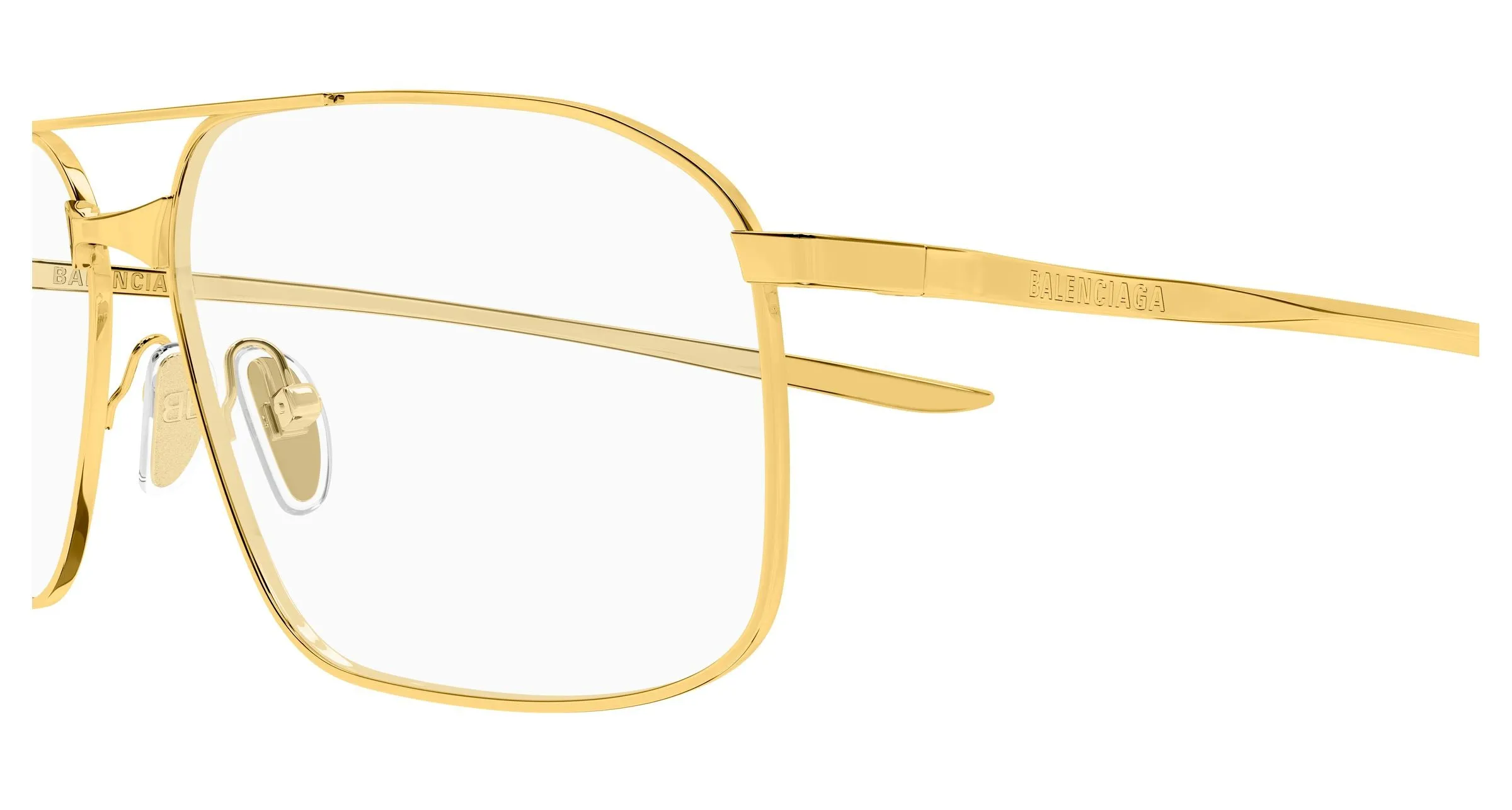 Balenciaga BB0495O 002 Montature da vista Metallo Oro Trasparente Pilot - immagine 3