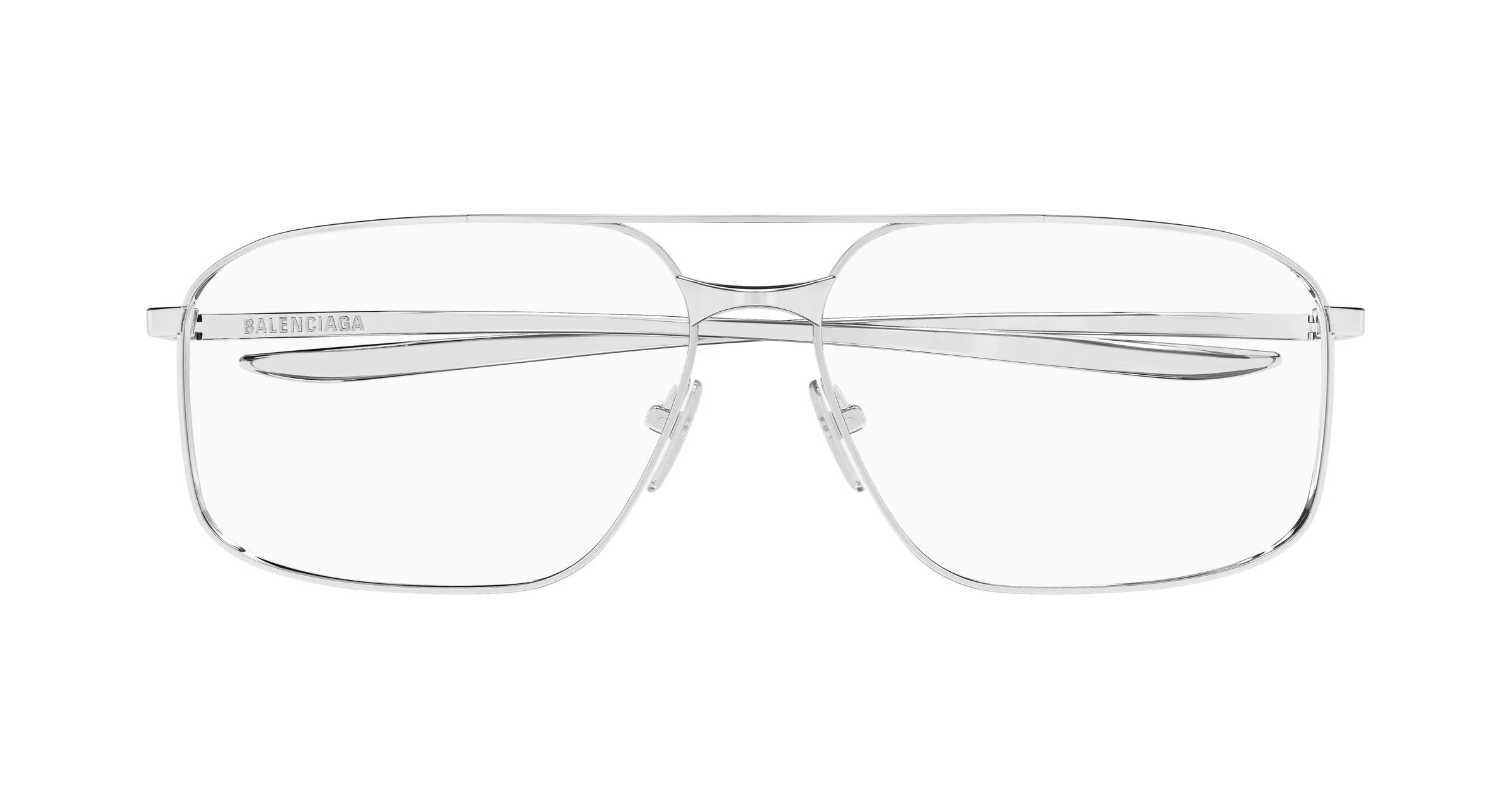 Balenciaga BB0495O 001 Montature da vista Metallo Argento Trasparente Pilot - immagine 2