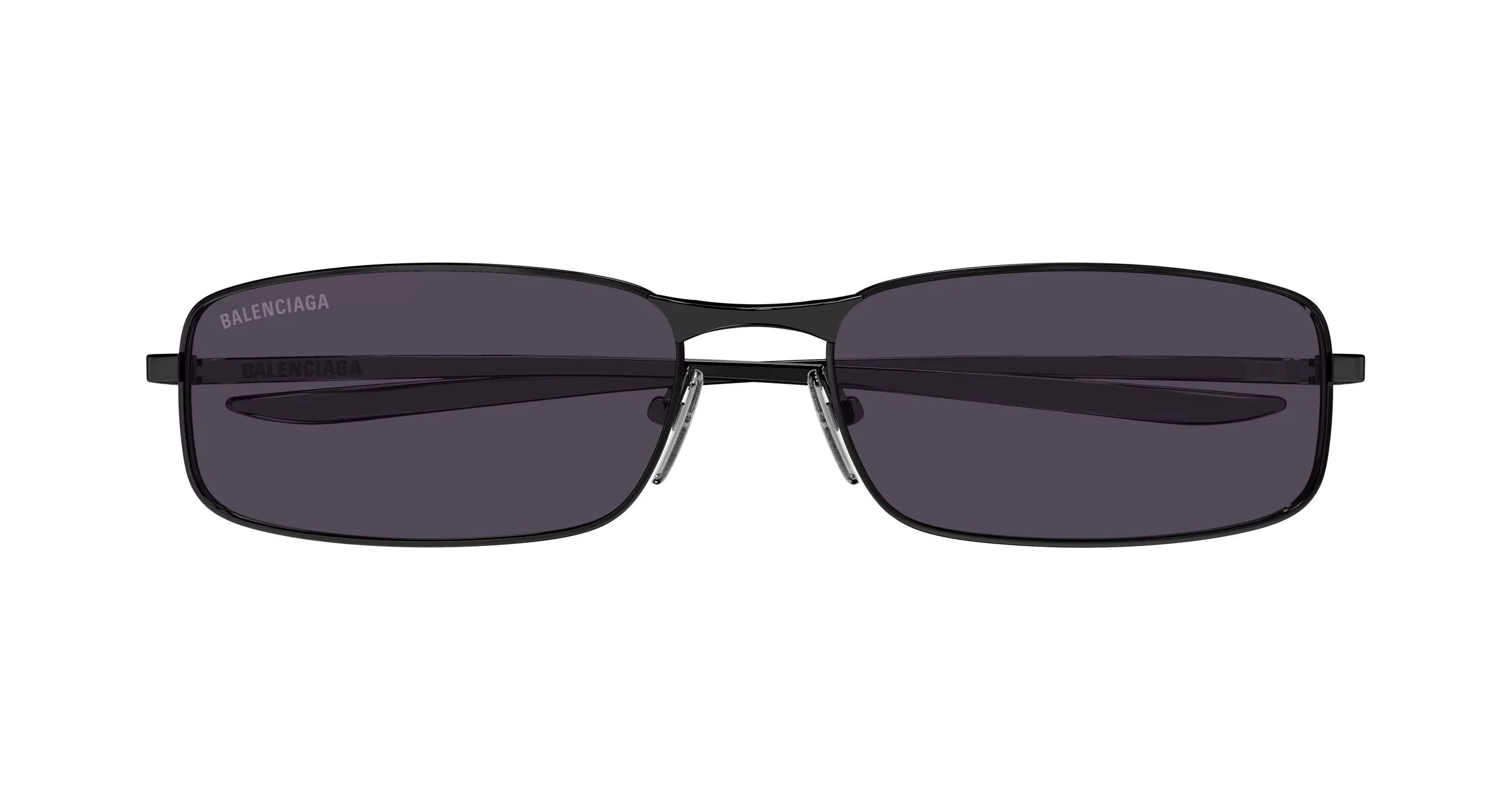 Balenciaga BB0493S 004 Occhiali da sole Metallo Grigio Viola Squadrata - immagine 2