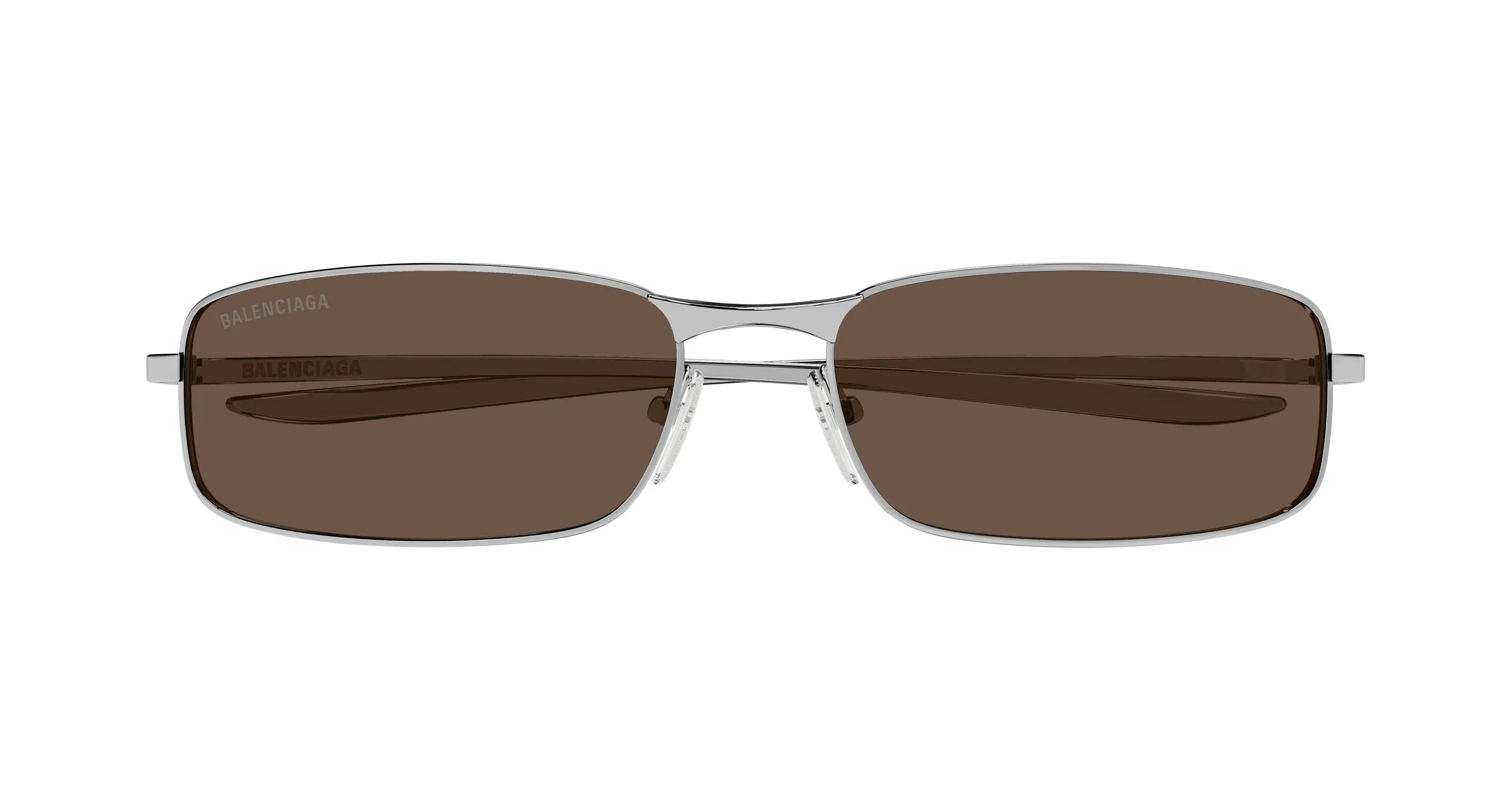 Balenciaga BB0493S 002 Occhiali da sole Metallo Rutenio Marrone Squadrata - immagine 2