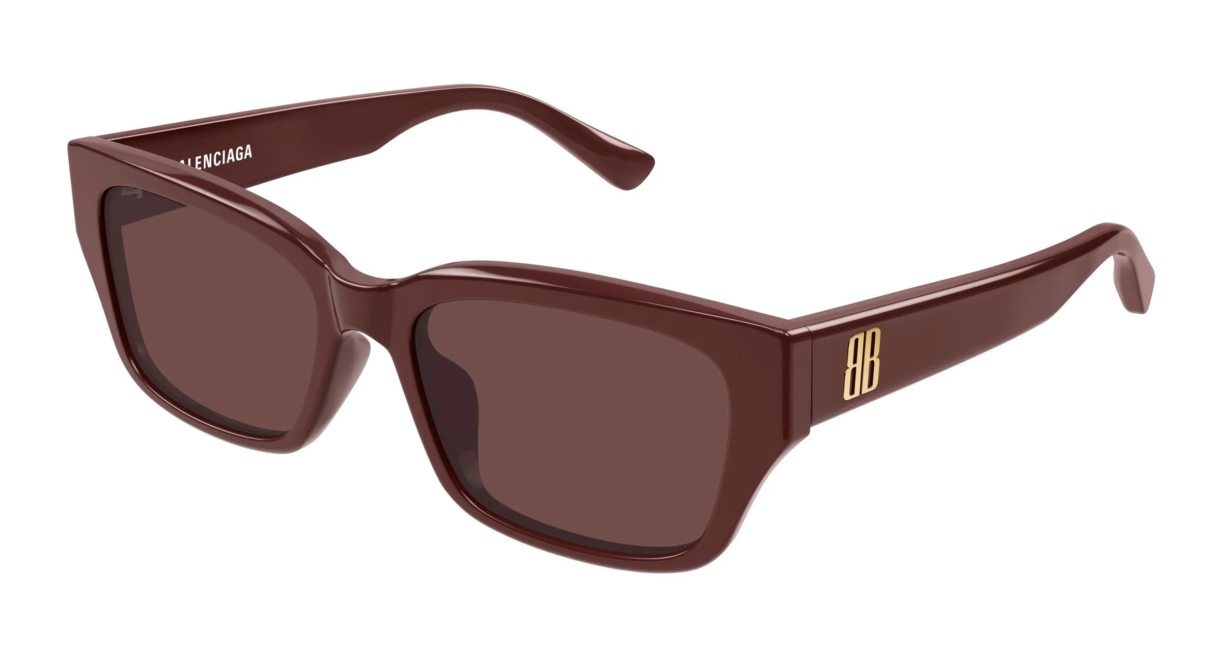 Balenciaga BB0480SK 004 Occhiali da sole Acetato Bordeaux Marrone Squadrata - immagine 1