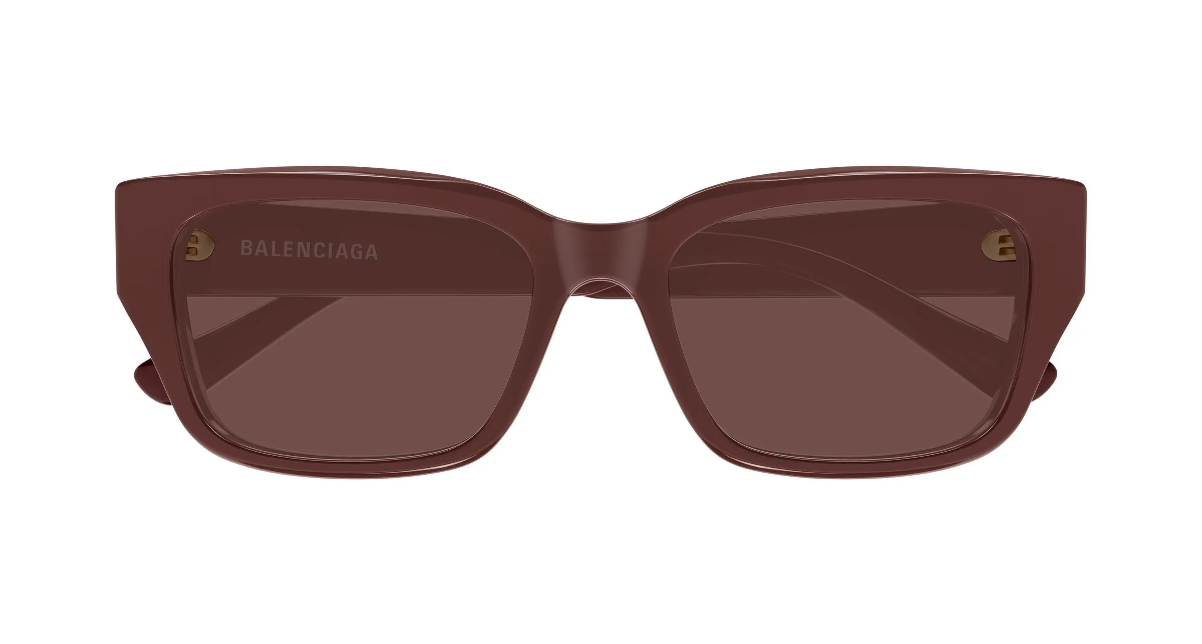 Balenciaga BB0480SK 004 Occhiali da sole Acetato Bordeaux Marrone Squadrata - immagine 2
