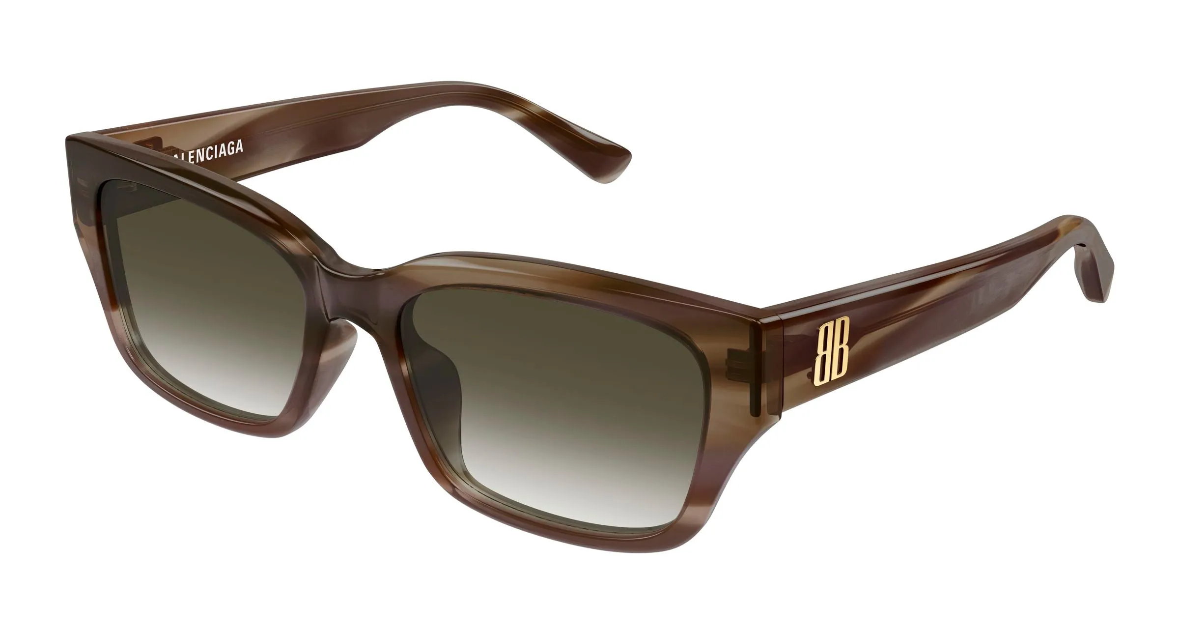 Balenciaga BB0480SK 003 Occhiali da sole Acetato Marrone Marrone Squadrata Sfumato - immagine 1