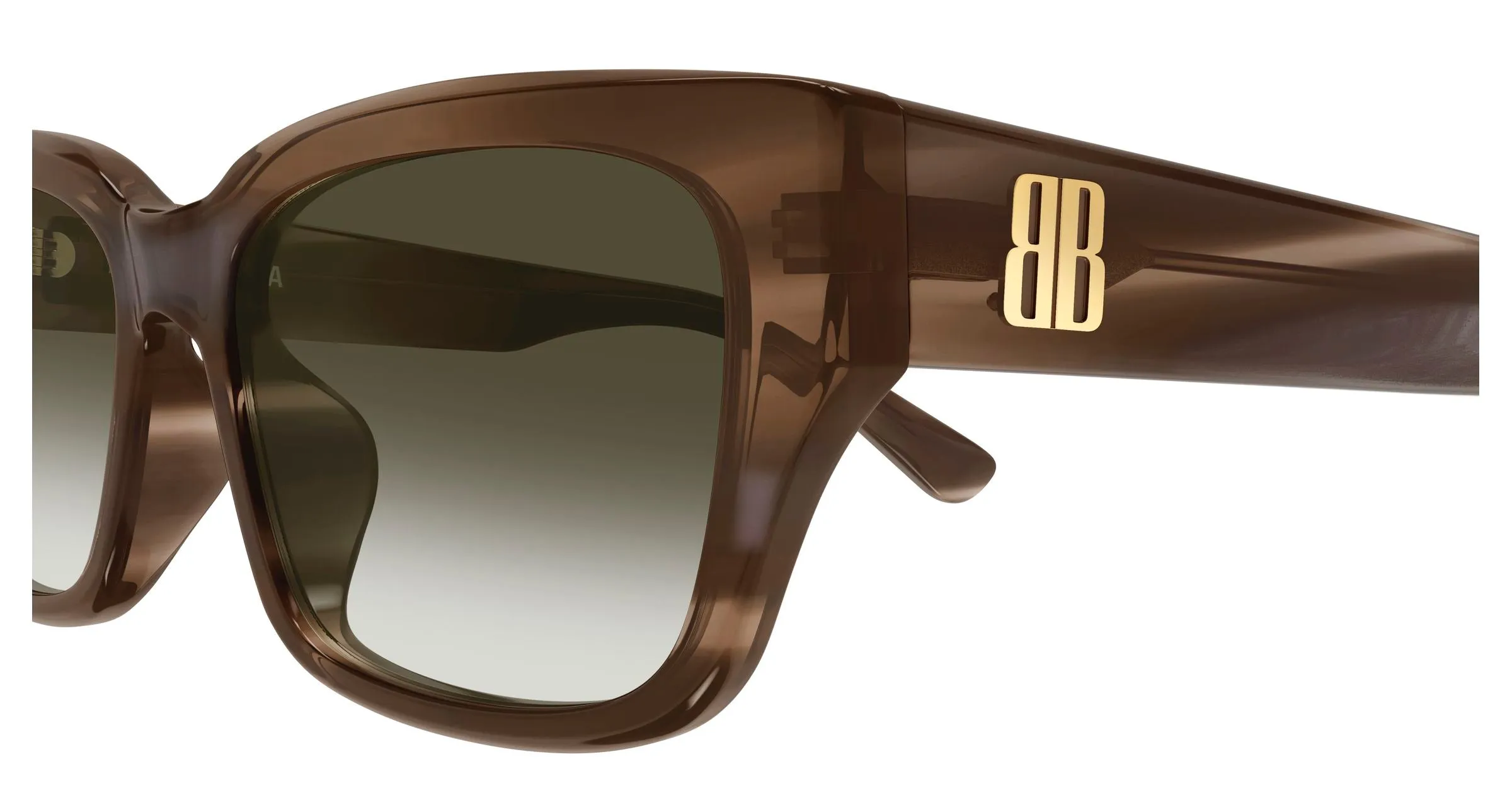 Balenciaga BB0480SK 003 Occhiali da sole Acetato Marrone Marrone Squadrata Sfumato - immagine 3