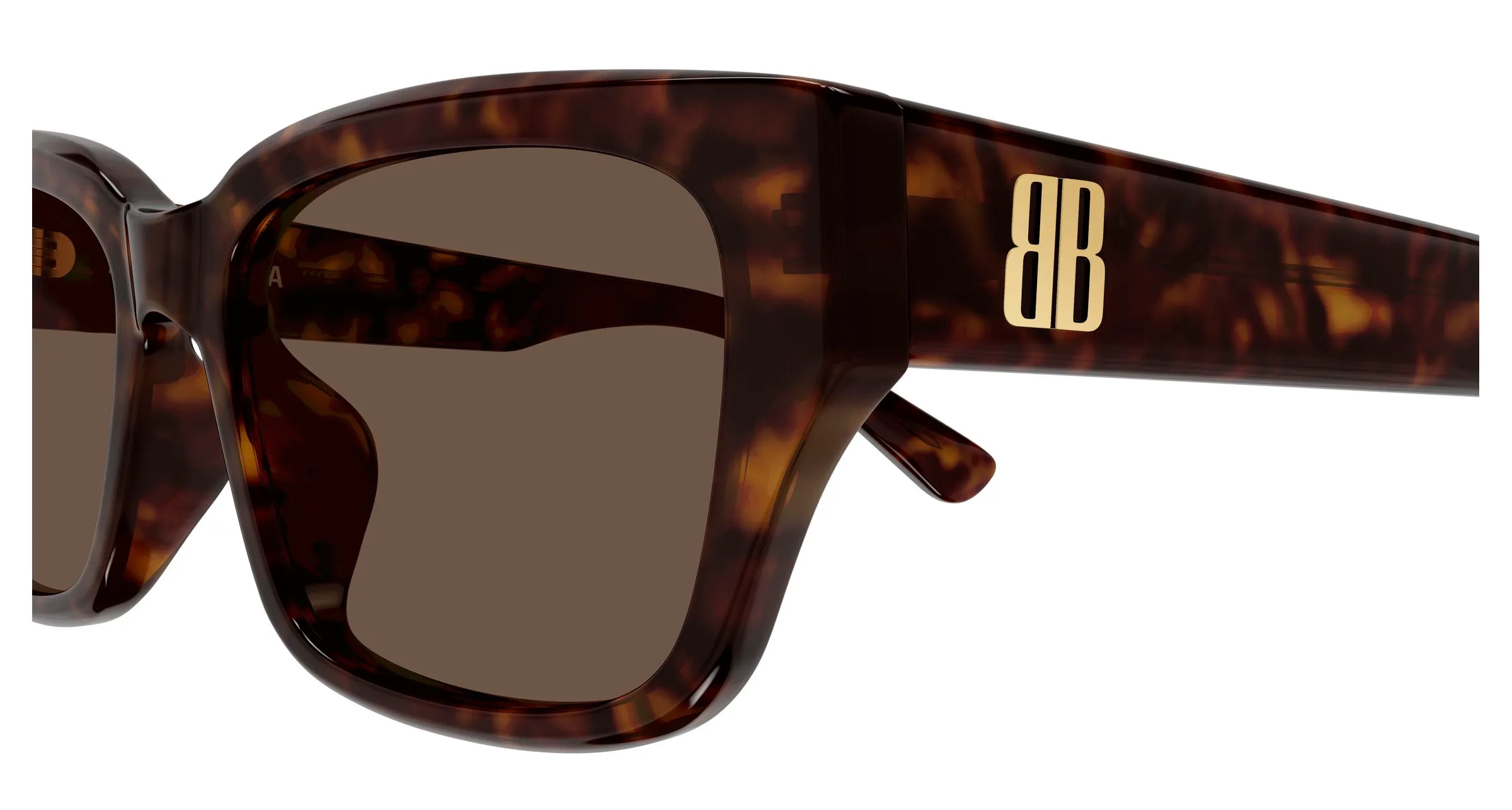 Balenciaga BB0480SK 002 Occhiali da sole Acetato Havana Marrone Squadrata - immagine 3