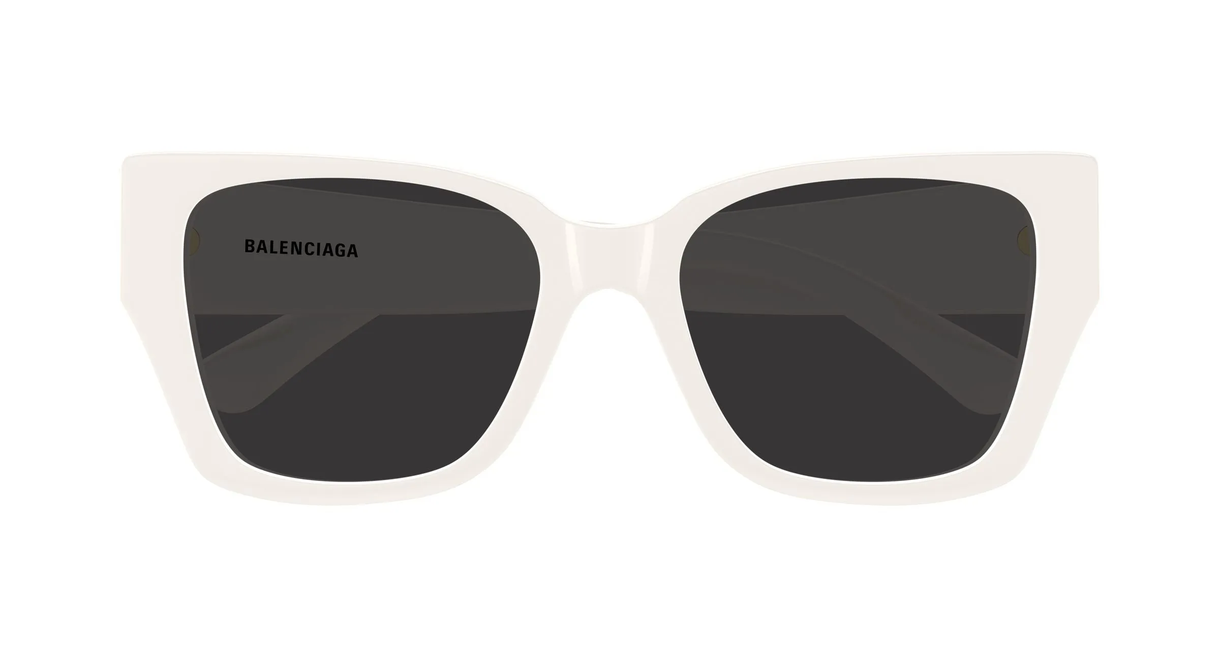 Balenciaga BB0474S 006 Occhiali da sole Acetato Bianco Grigio Farfalla - immagine 2