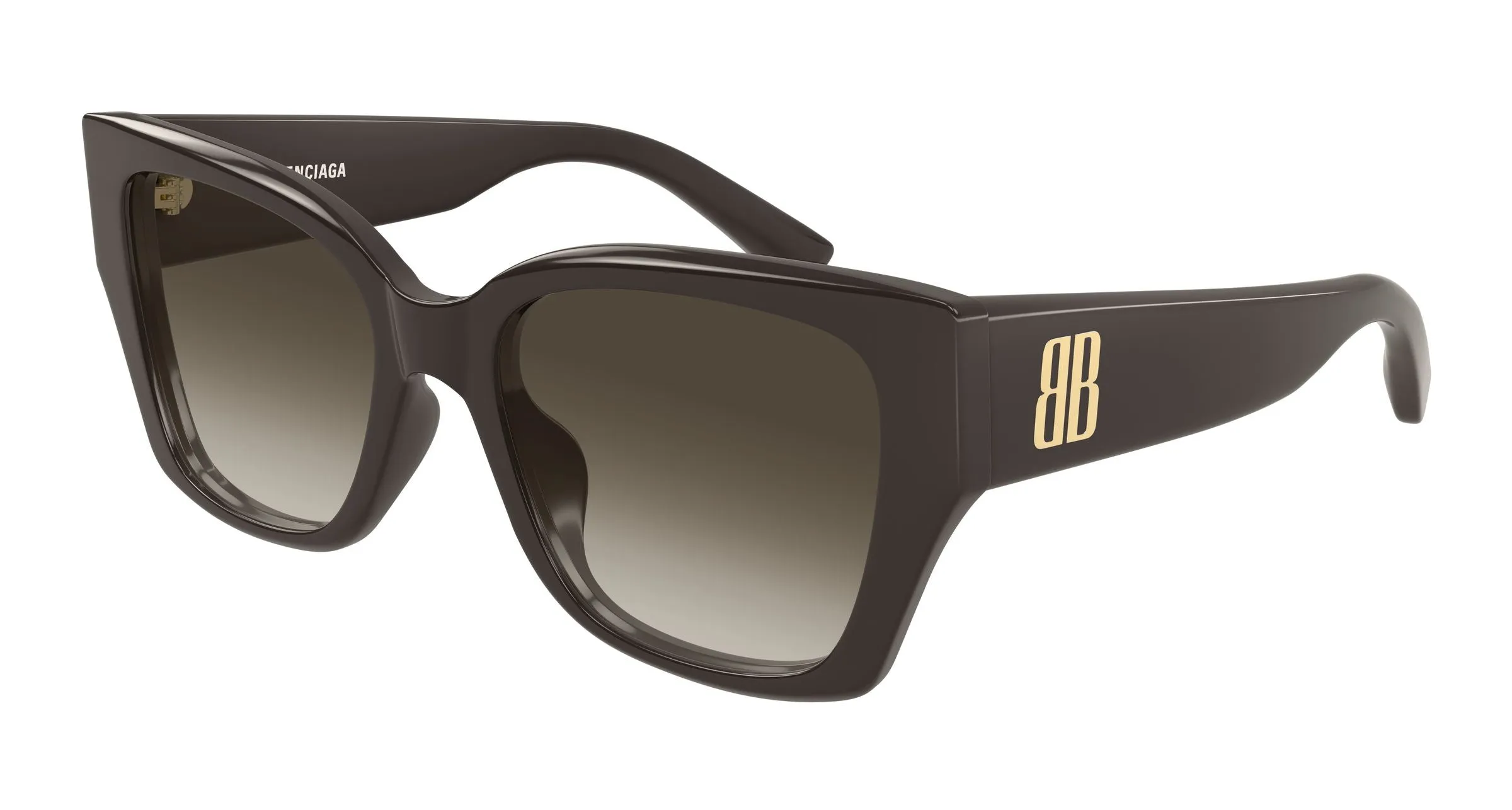 Balenciaga BB0474S 005 Occhiali da sole Acetato Marrone Grigio Farfalla Sfumato - immagine 1
