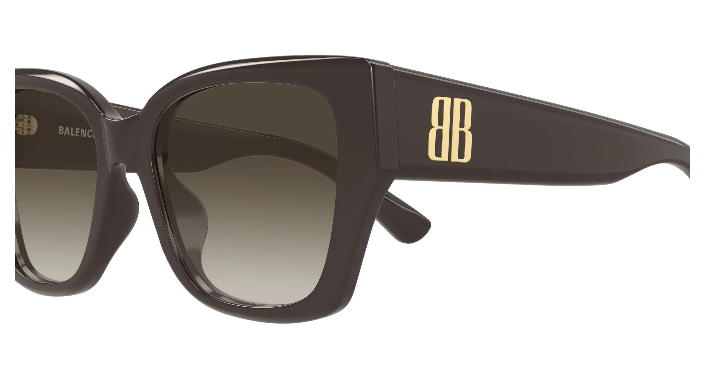 Balenciaga BB0474S 005 Occhiali da sole Acetato Marrone Grigio Farfalla Sfumato - immagine 3