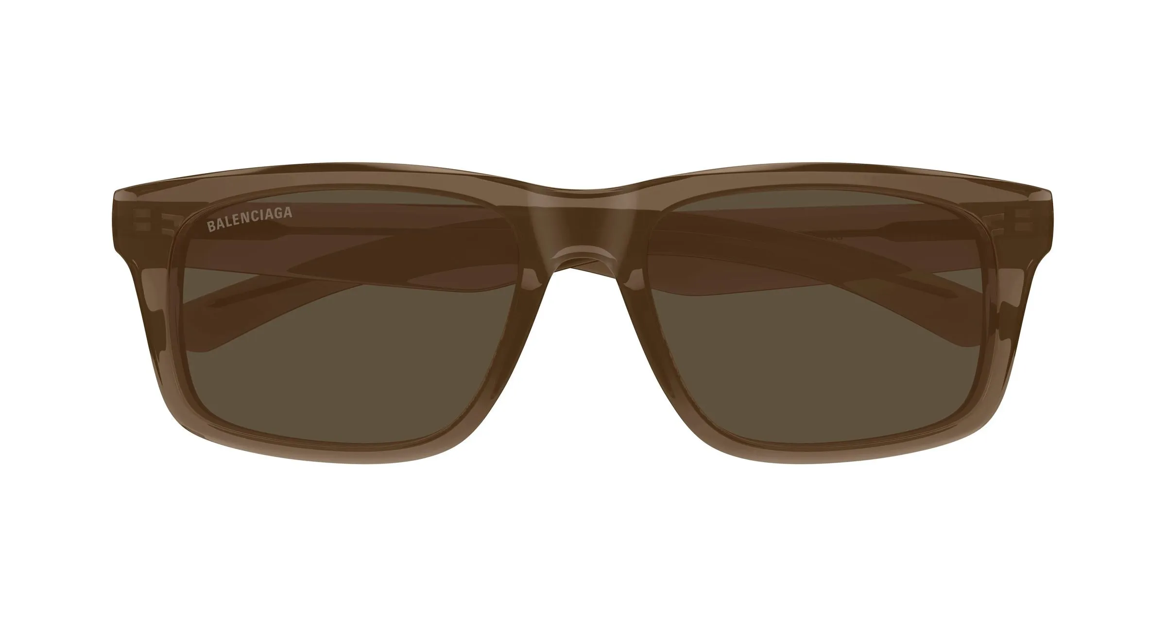 Balenciaga BB0469SA 003 Occhiali da sole Acetato Marrone Marrone Squadrata - immagine 2