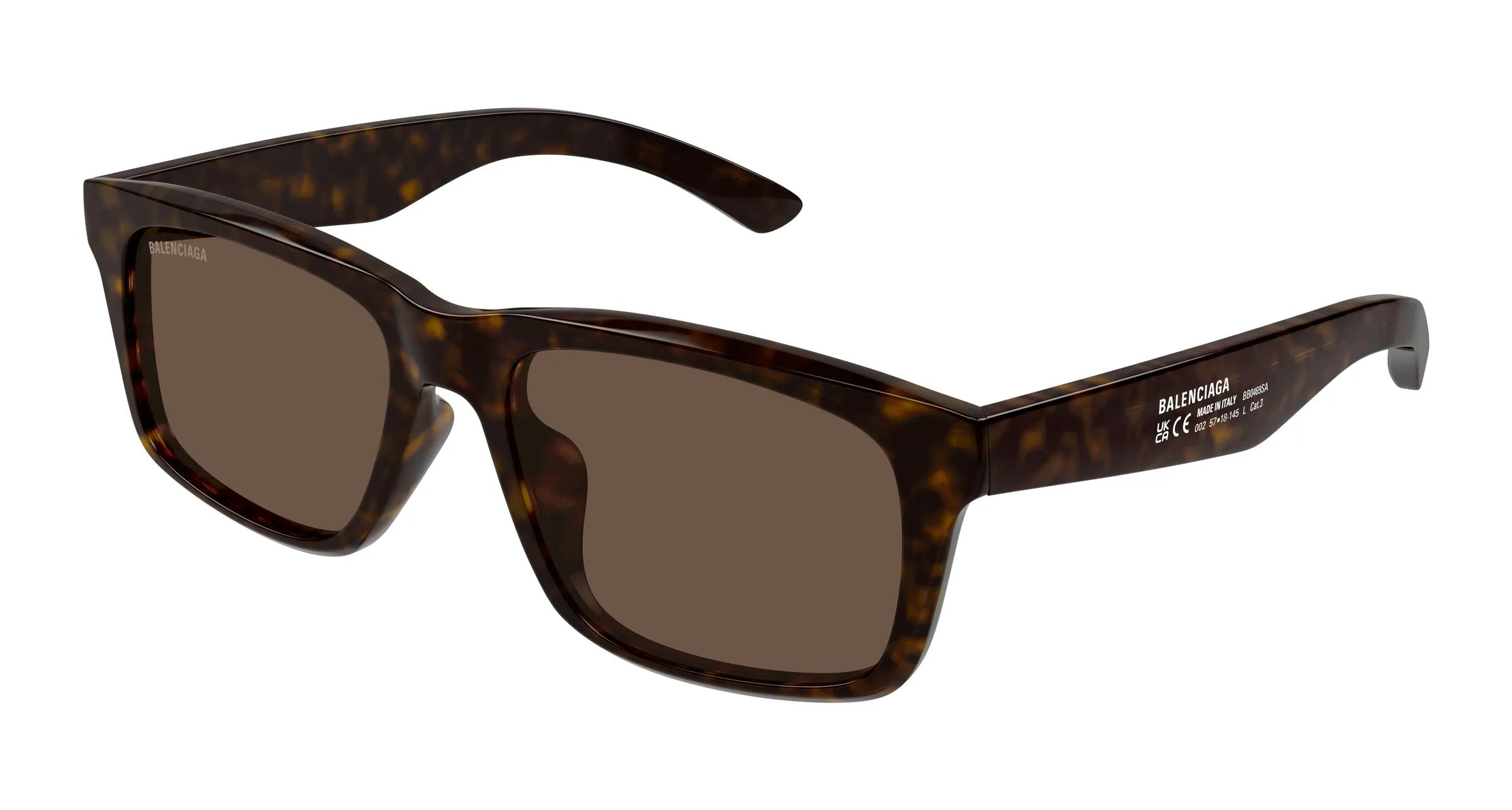 Balenciaga BB0469SA 002 Occhiali da sole Acetato Havana Marrone Squadrata - immagine 1