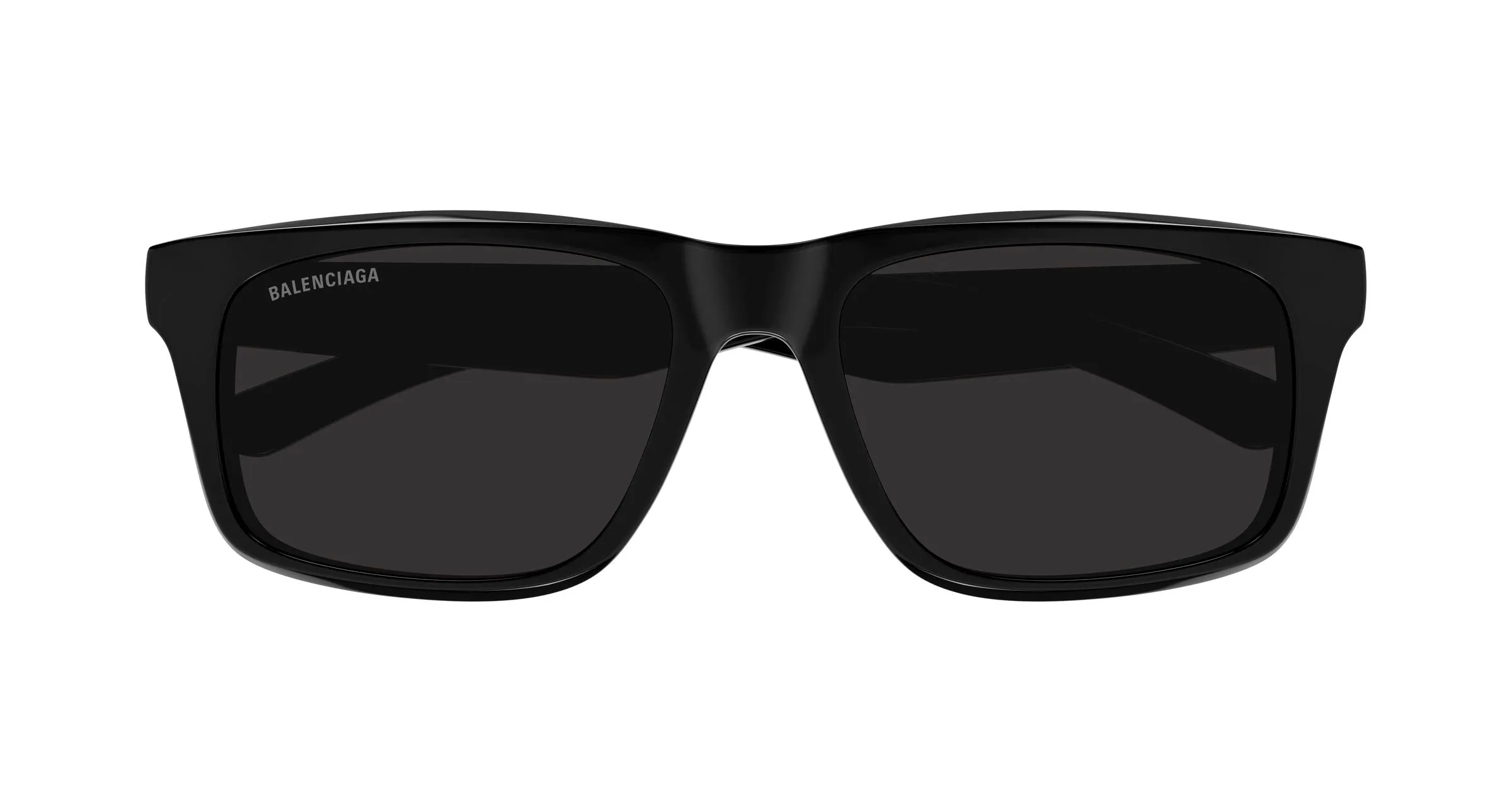 Balenciaga BB0469SA 001 Occhiali da sole Acetato Nero Grigio Squadrata - immagine 2
