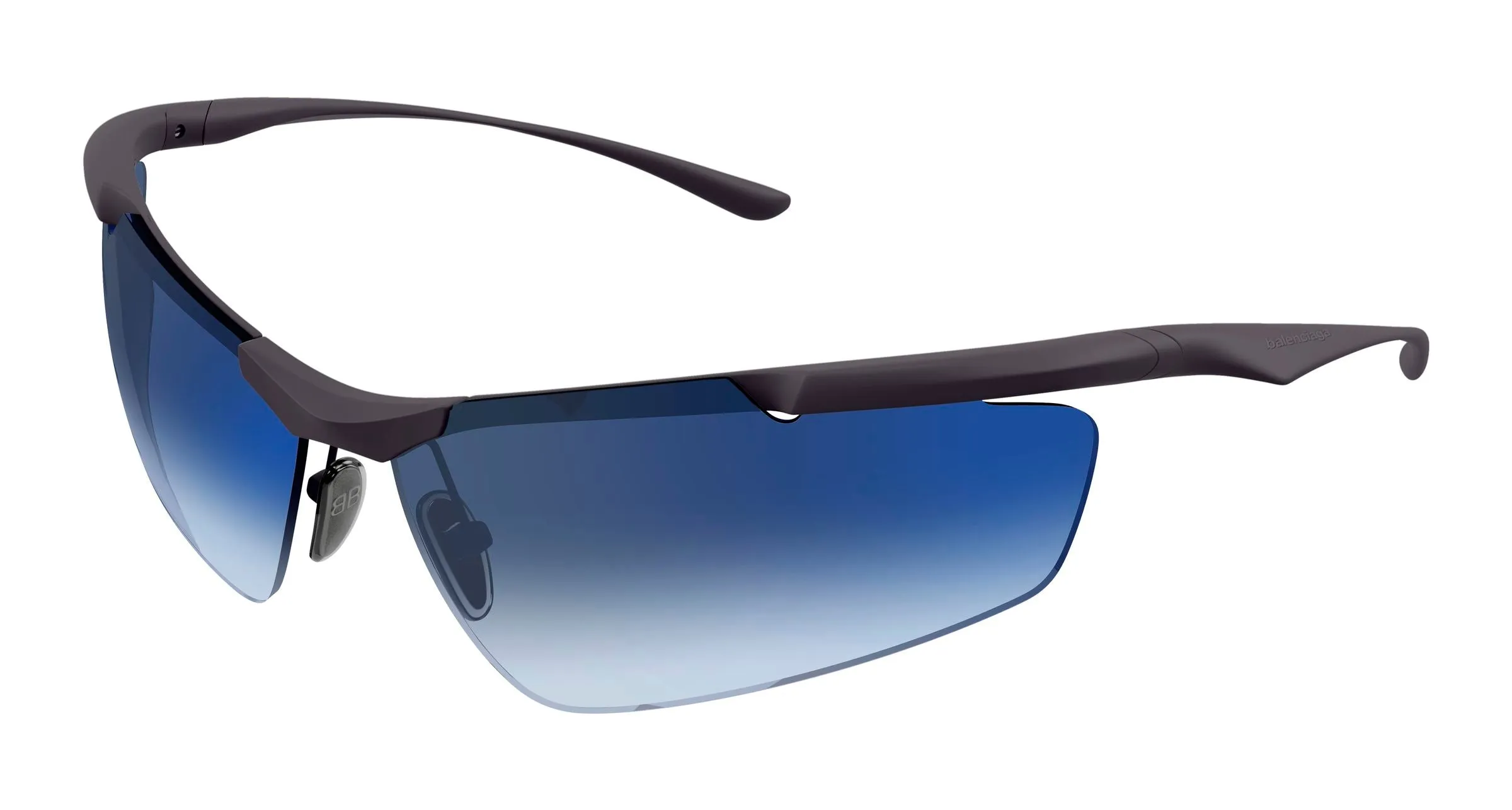 Balenciaga BB0462S 003 Occhiali da sole Metallo Rutenio Blu Geometrica - immagine 1