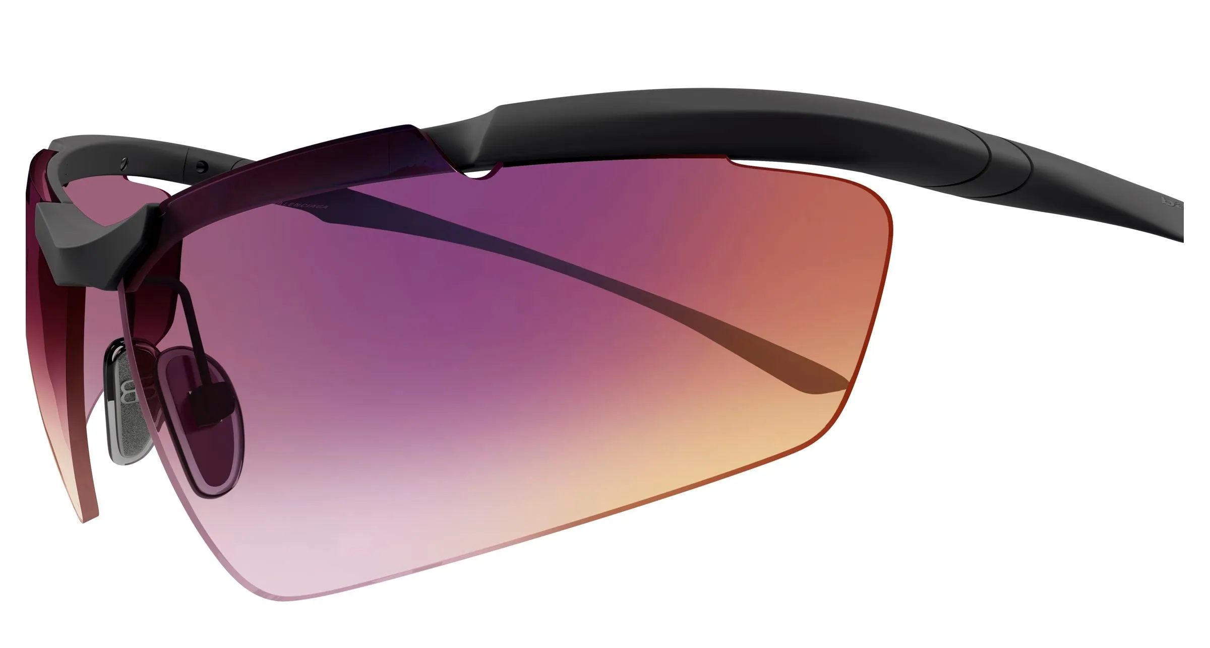 Balenciaga BB0462S 002 Occhiali da sole Metallo Rutenio Viola Geometrica - immagine 3